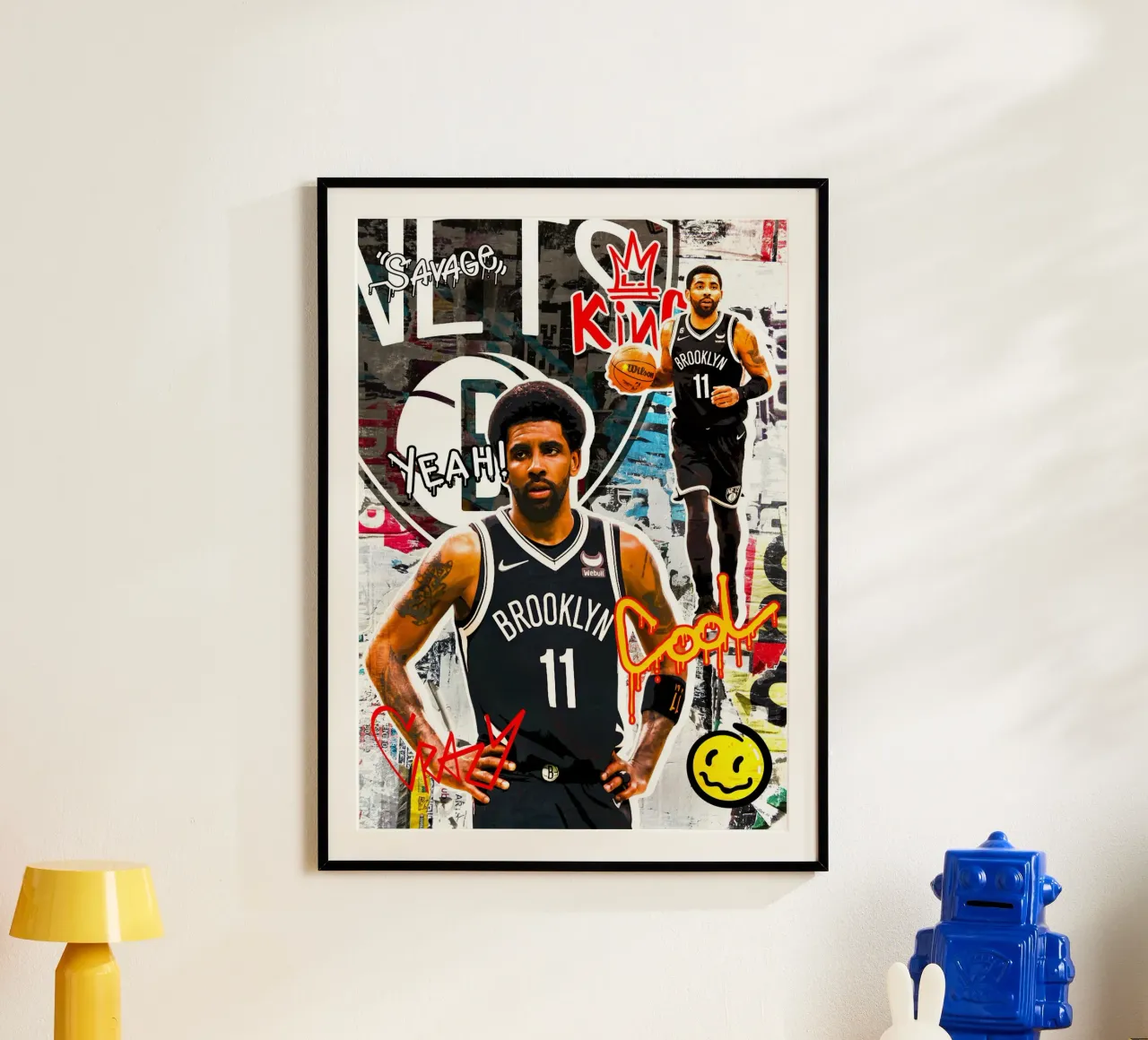 Kyrie Irving Brooklyn Nets 2 poster con telaio in legno da tenten