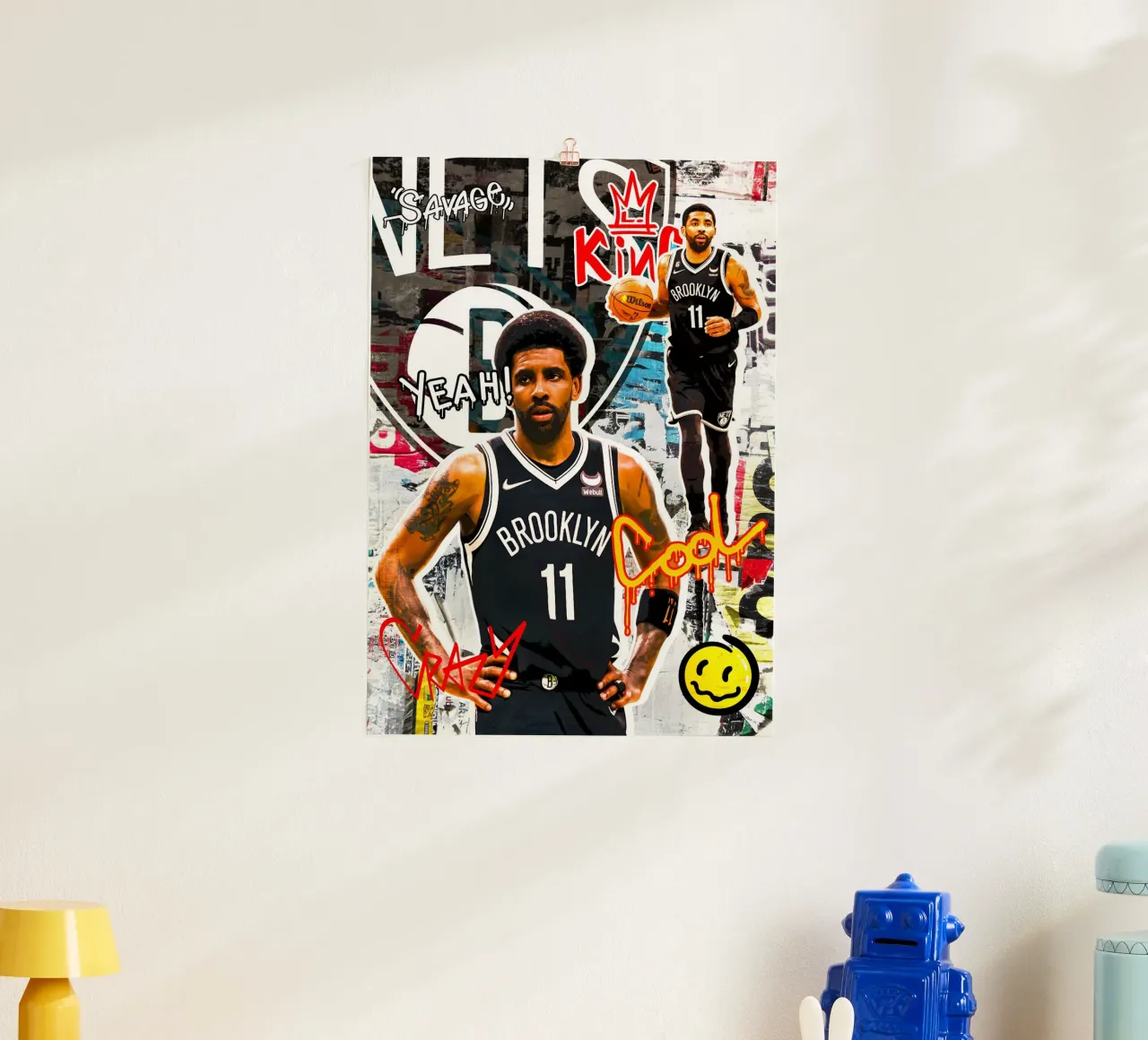 Kyrie Irving Brooklyn Nets 2 poster con telaio in legno da tenten