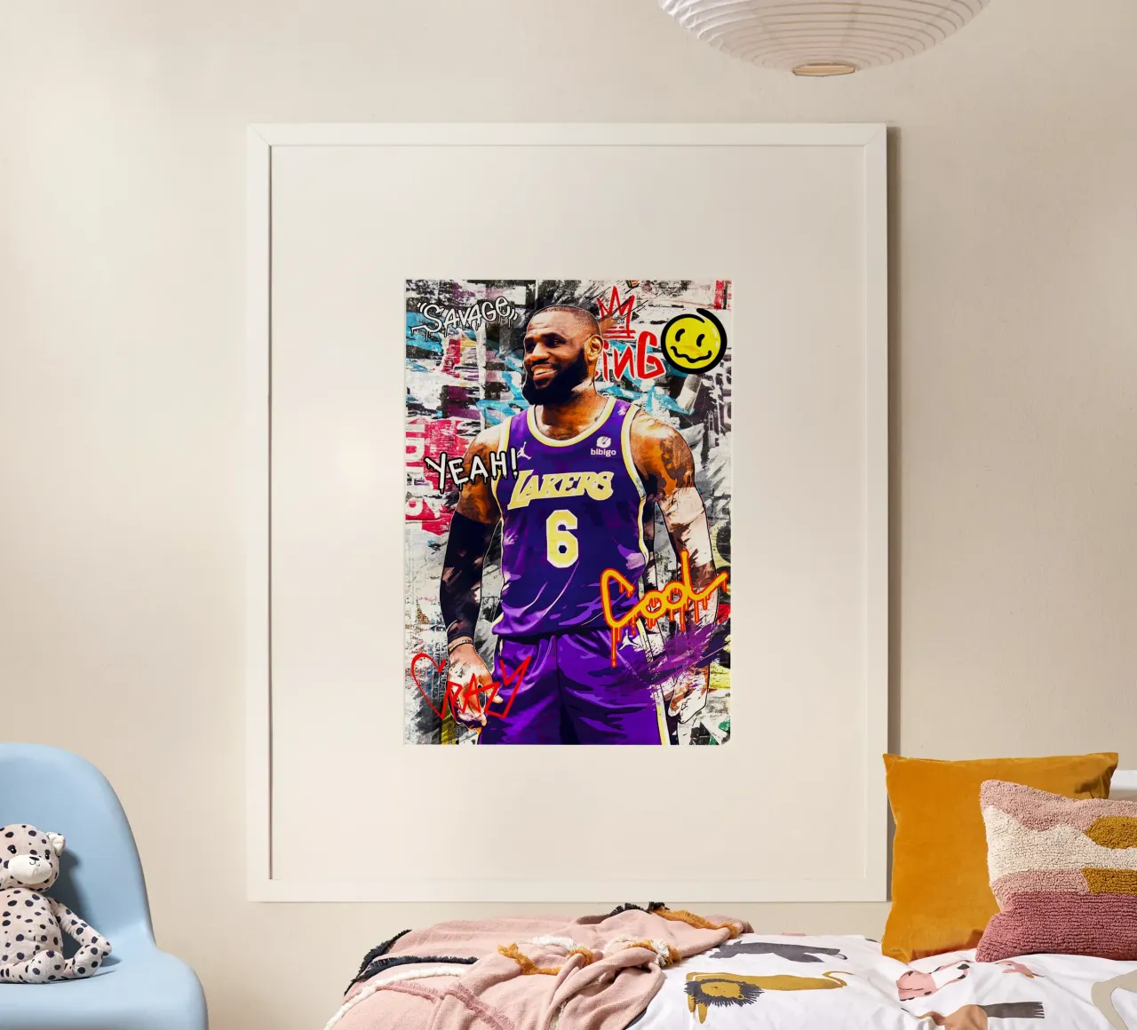 Lebron James LA Lakers 2 poster con telaio in legno da tenten