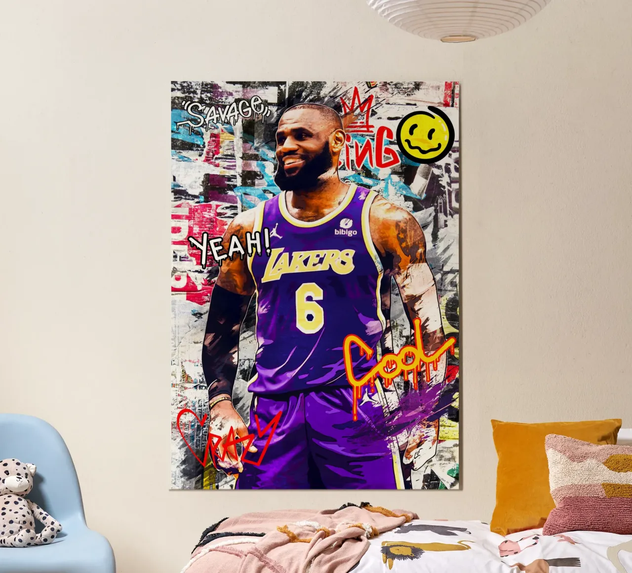 Lebron James LA Lakers 2 poster con telaio in legno da tenten