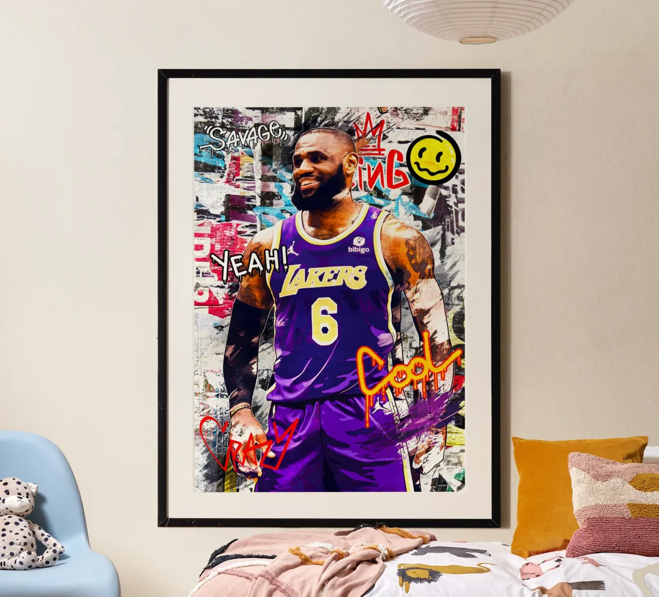 Lebron James LA Lakers 2 poster con telaio in legno da tenten