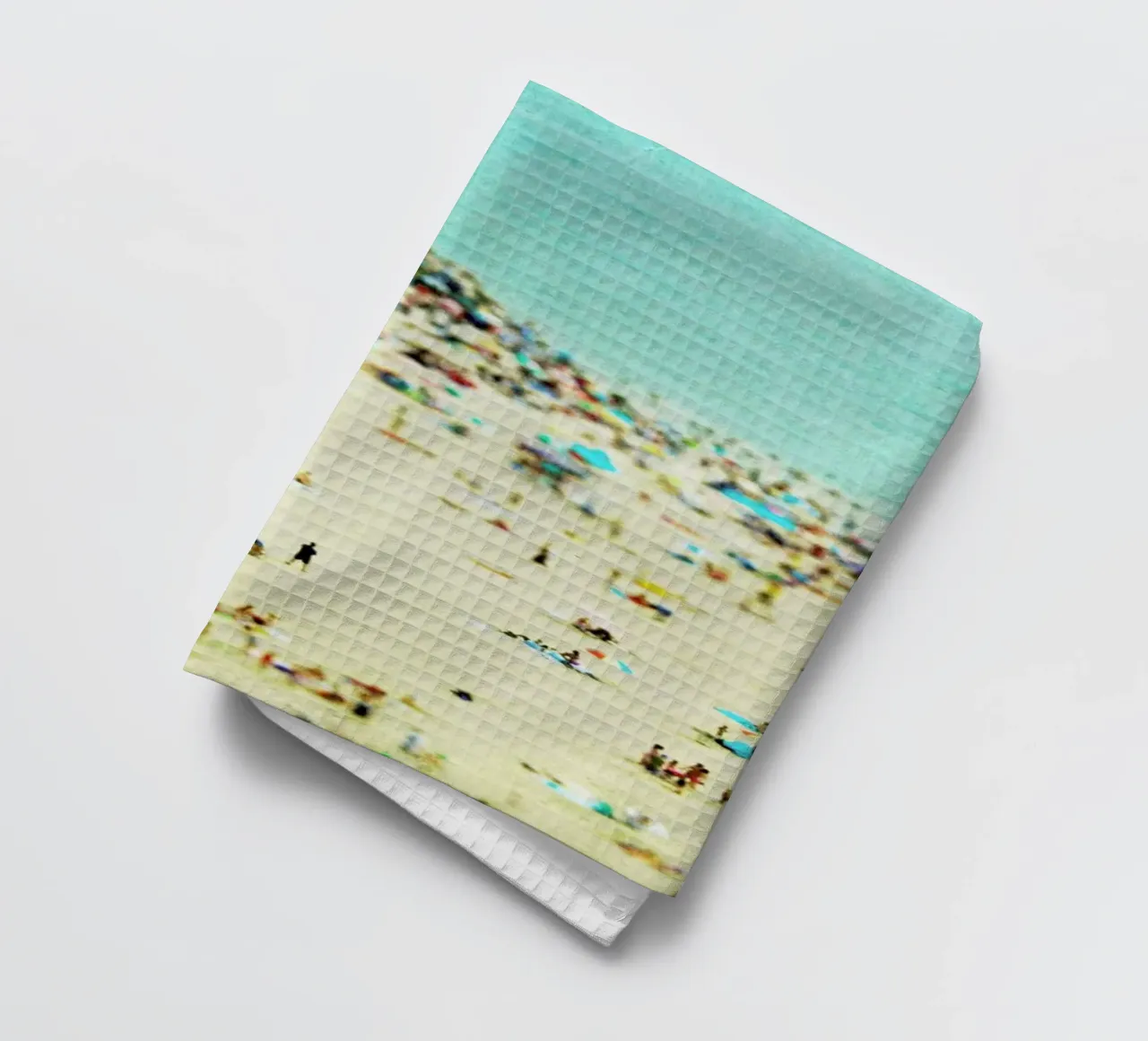 Coney Island Beach tea towel by Mina Teslaru