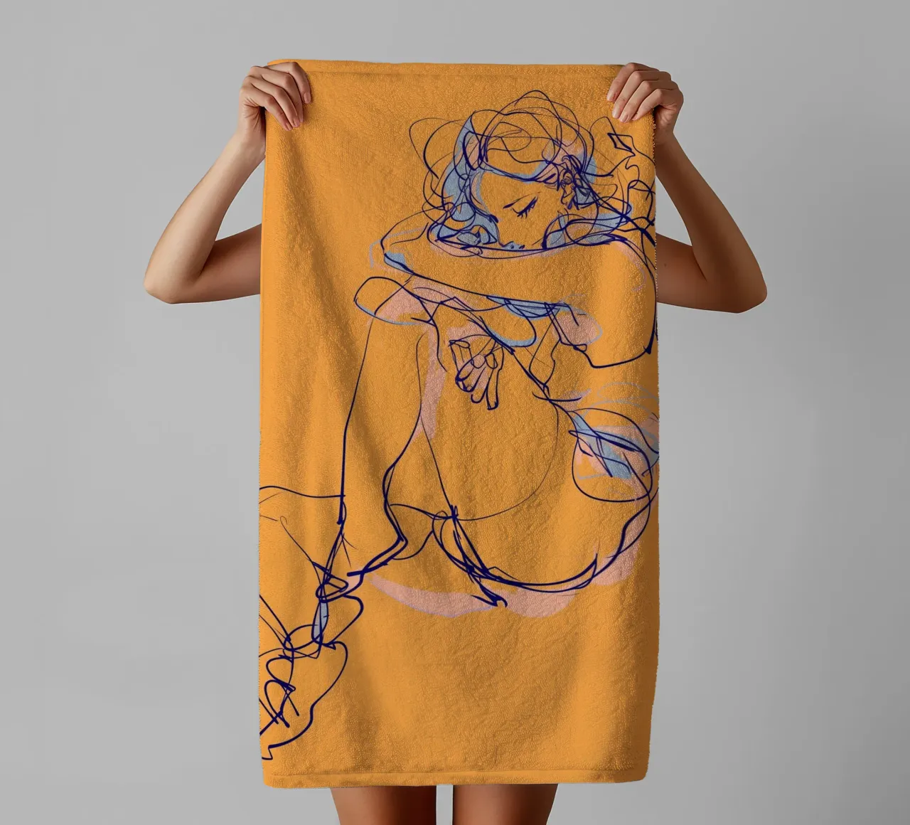 Sketchy femininity towel by Carinaprint
