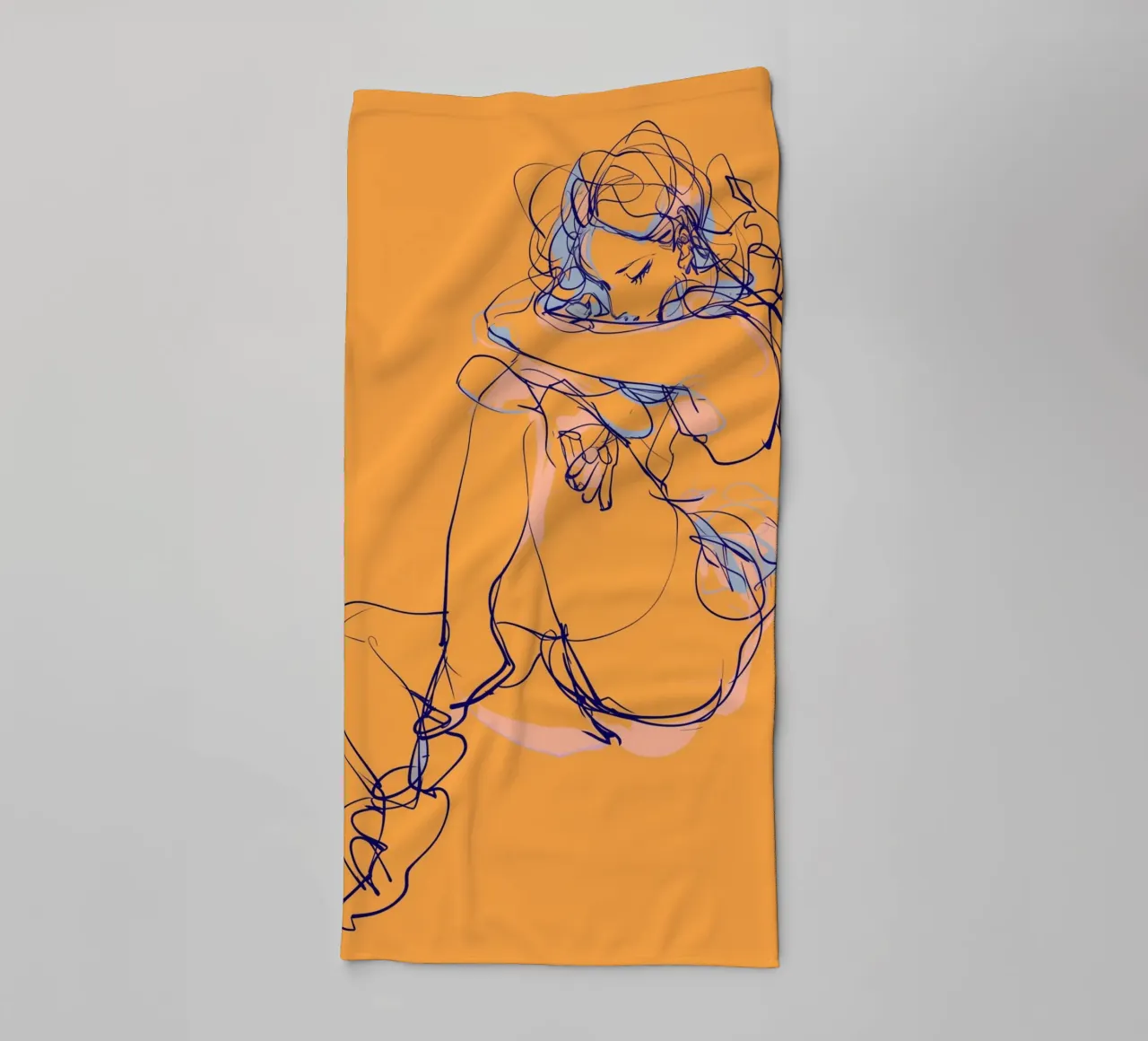 Sketchy femininity towel by Carinaprint