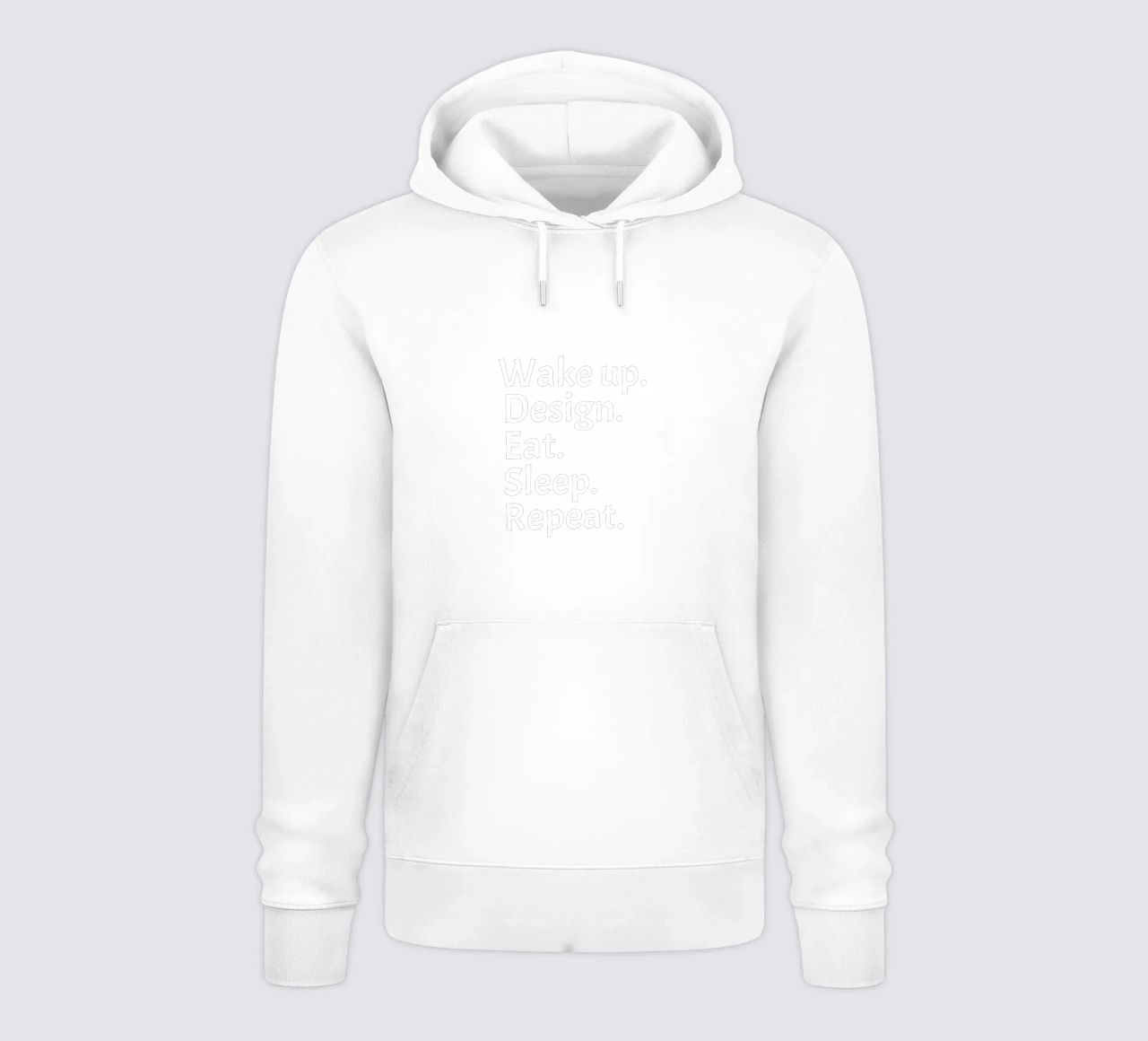 Wake up design eat sleep repeat felpa con cappuccio da happieeagle