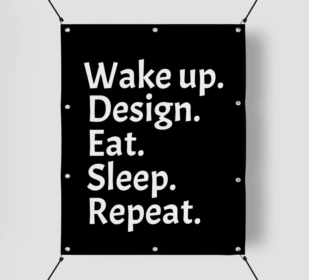 Wake up design eat sleep repeat telo in pvc da happieeagle
