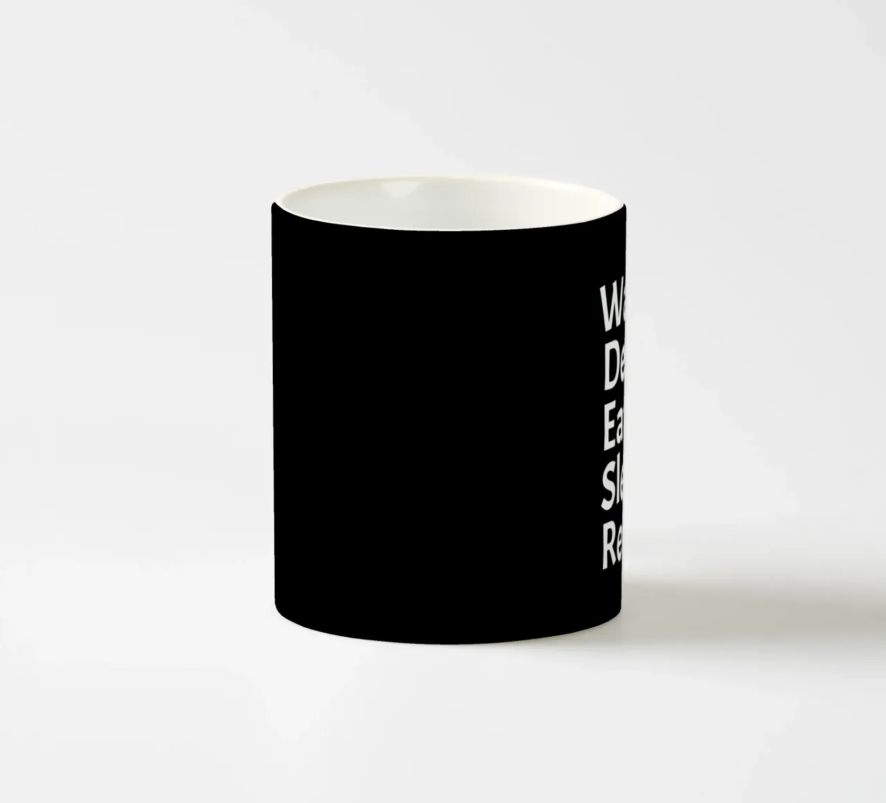Wake up design eat sleep repeat Keramik Tasse von happieeagle