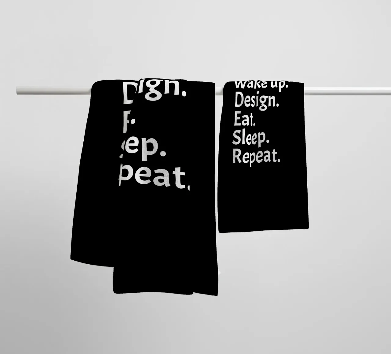 Wake up design eat sleep repeat asciugamano da bagno da happieeagle