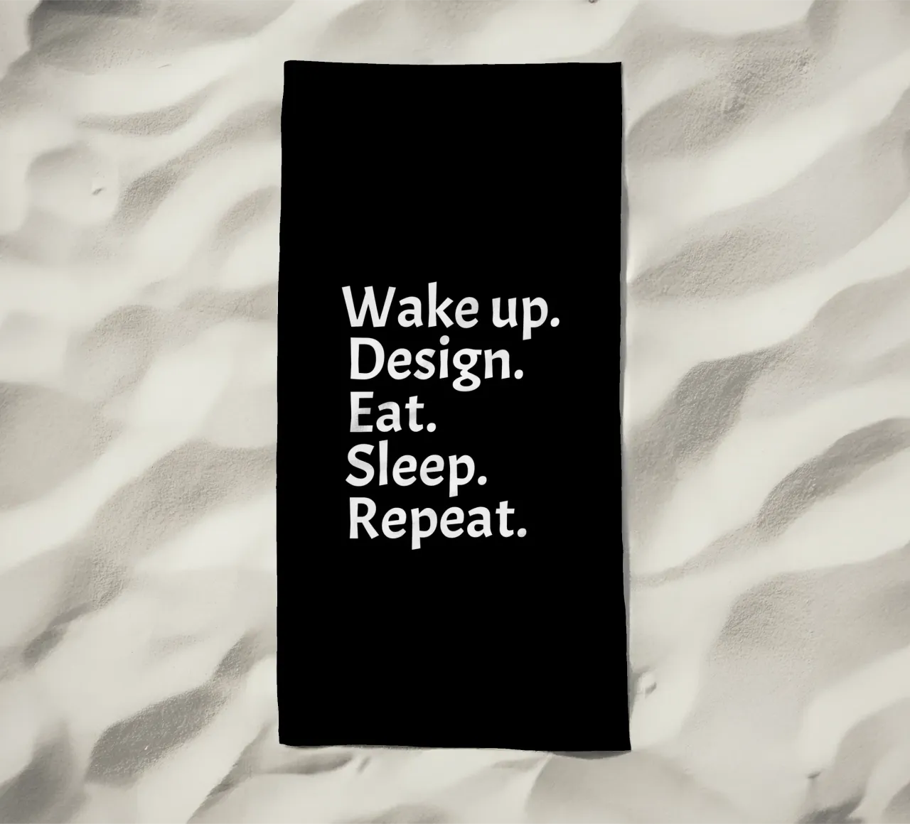 Wake up design eat sleep repeat toalla de playa de happieeagle