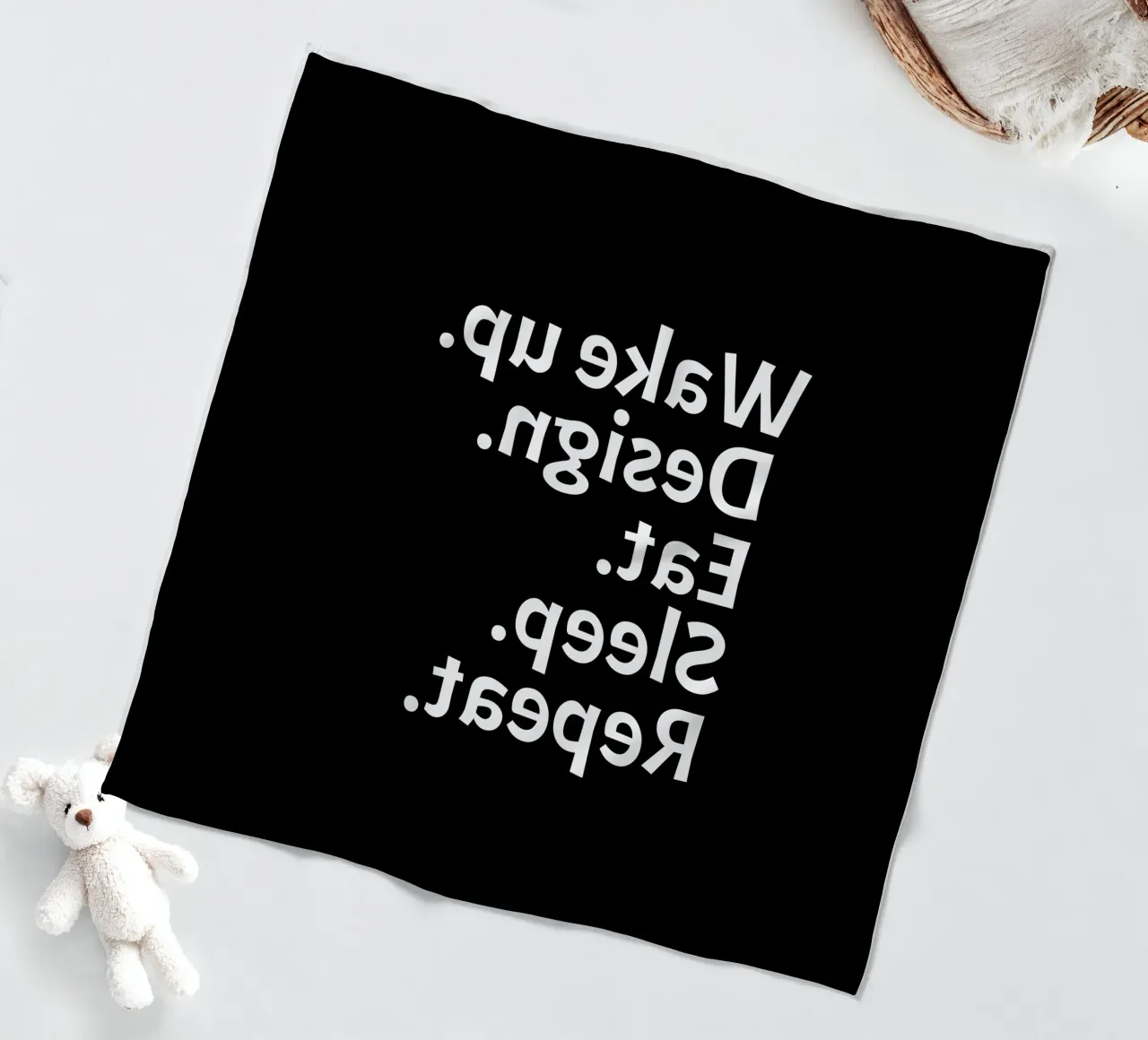 Wake up design eat sleep repeat coperta in pile da happieeagle