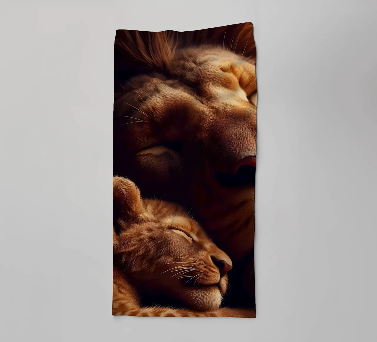 slapende leeuwen badhanddoek van hunde-katzen-tiere