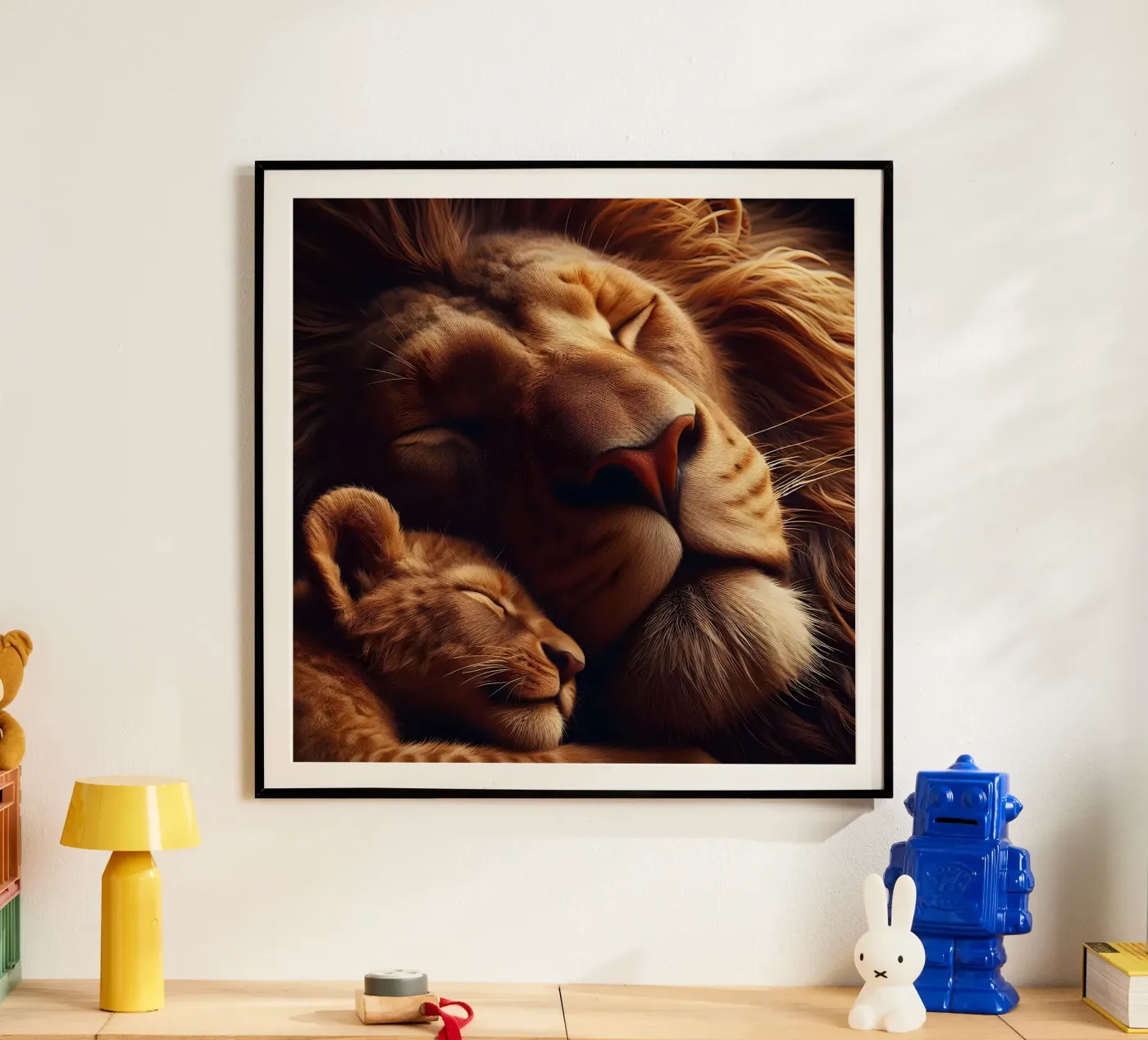 leoni addormentati poster da hunde-katzen-tiere