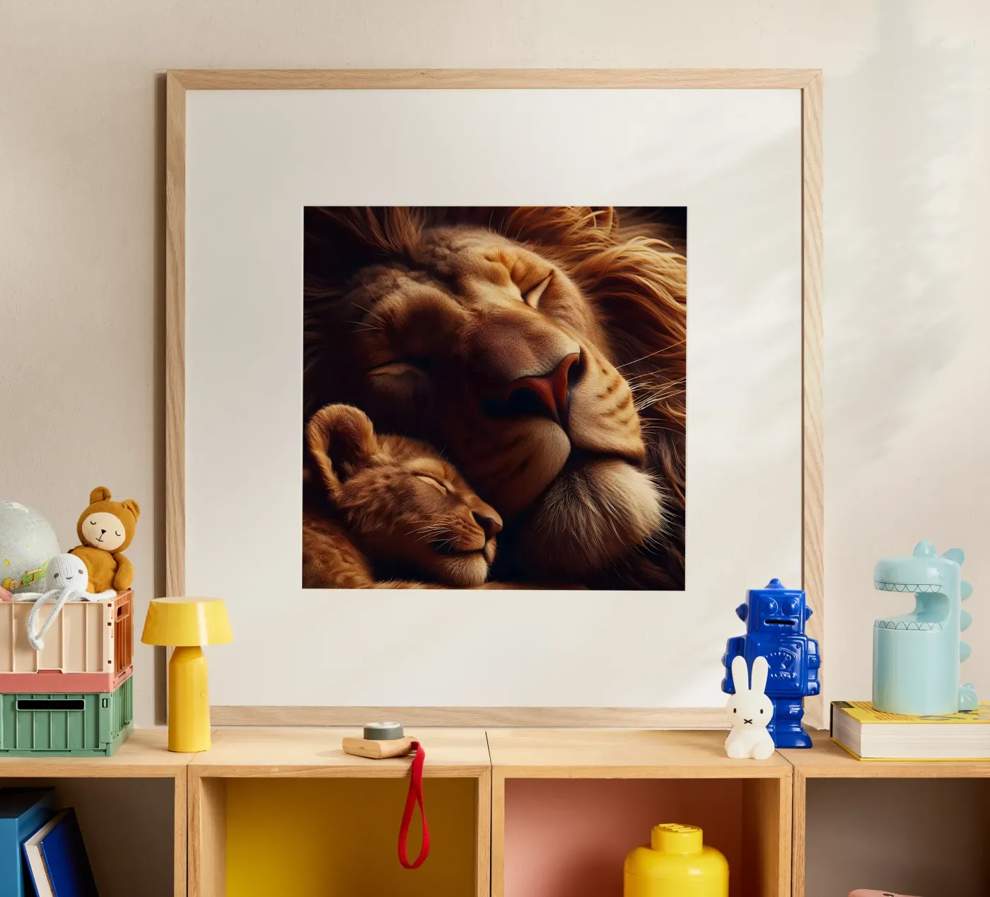 leoni addormentati poster da hunde-katzen-tiere