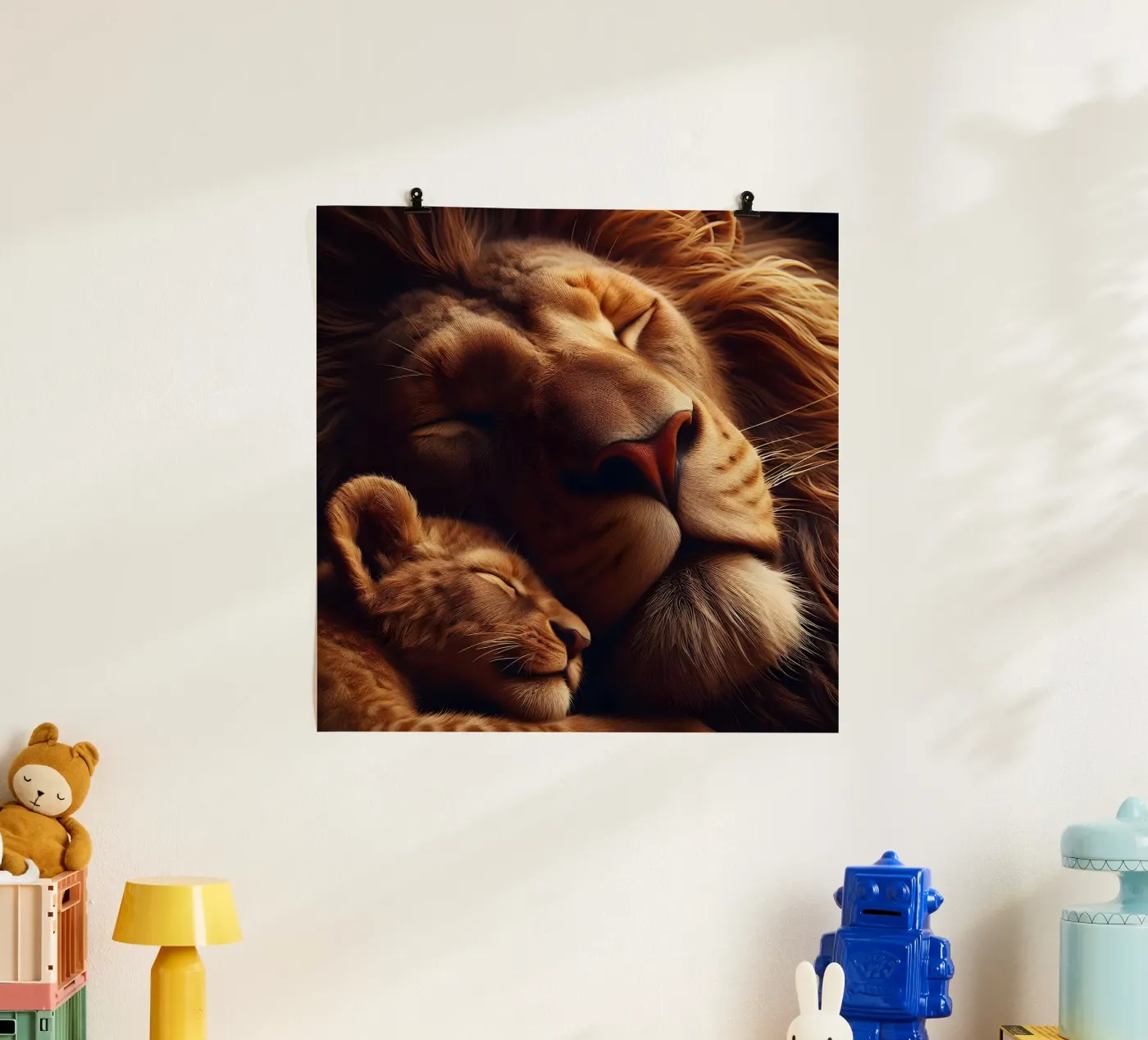 leoni addormentati poster da hunde-katzen-tiere
