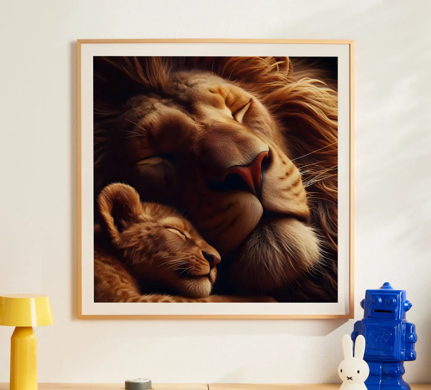 leoni addormentati poster da hunde-katzen-tiere