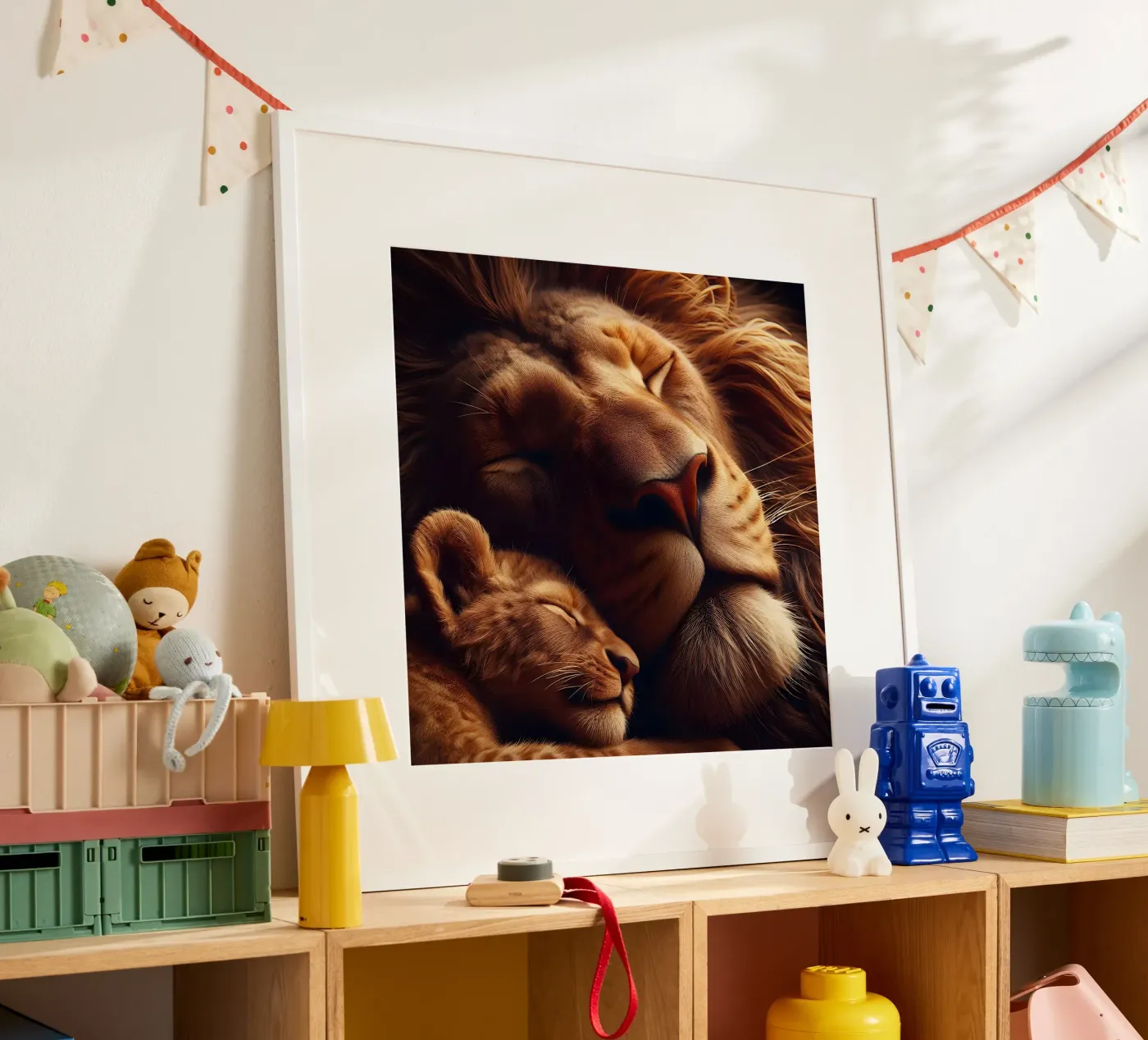 leoni addormentati poster da hunde-katzen-tiere