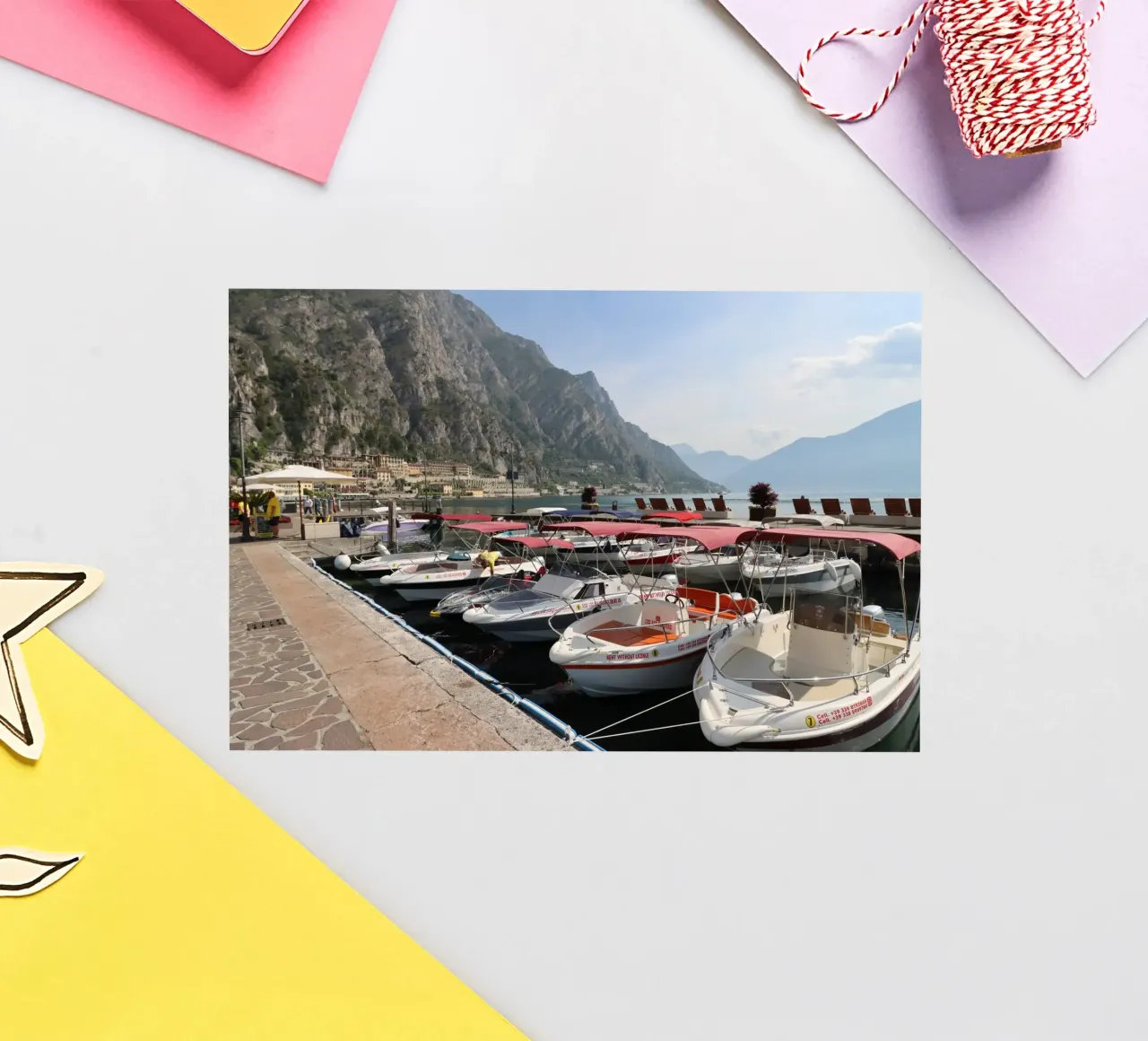 The harbour of Limone on Lake Garda sticker by Alexandra Joseph Fotomomente