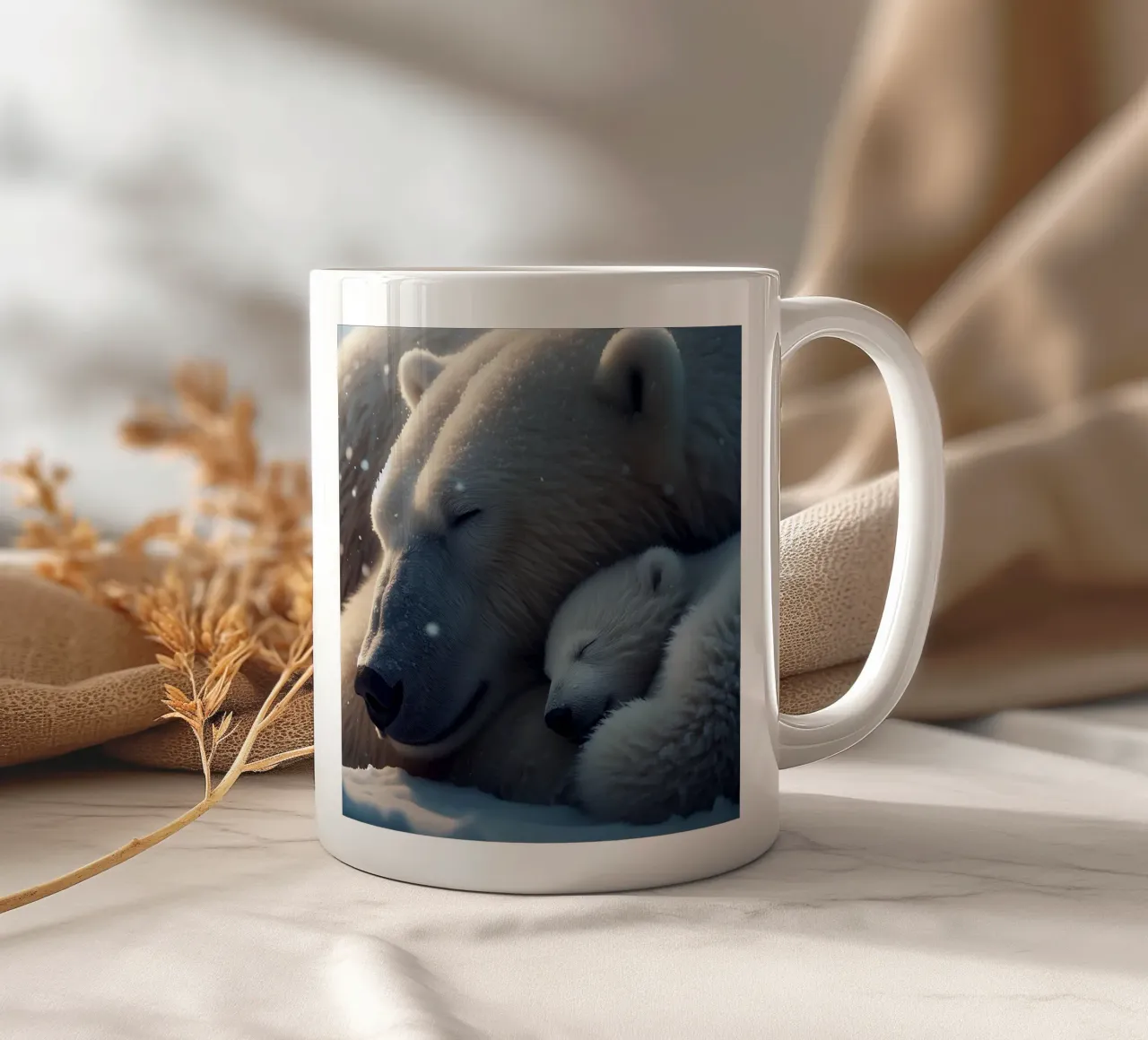 orsi polari addormentati tazza in ceramica da hunde-katzen-tiere