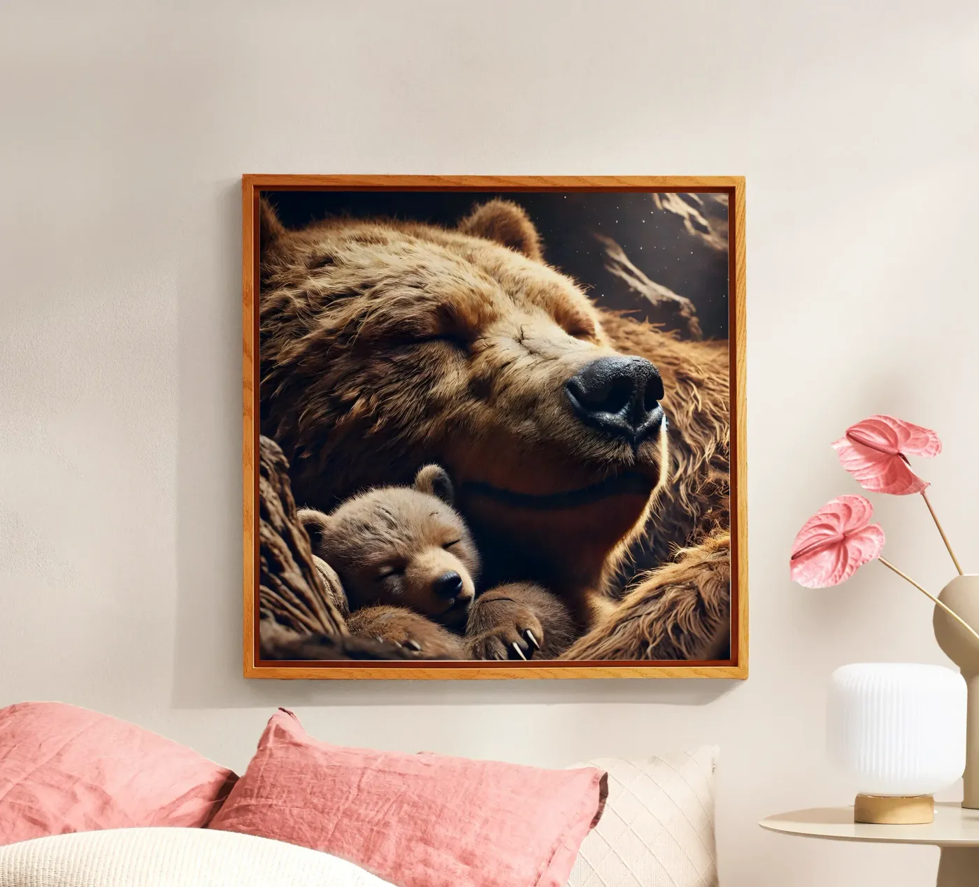 sleeping bears acrylic glass by hunde-katzen-tiere