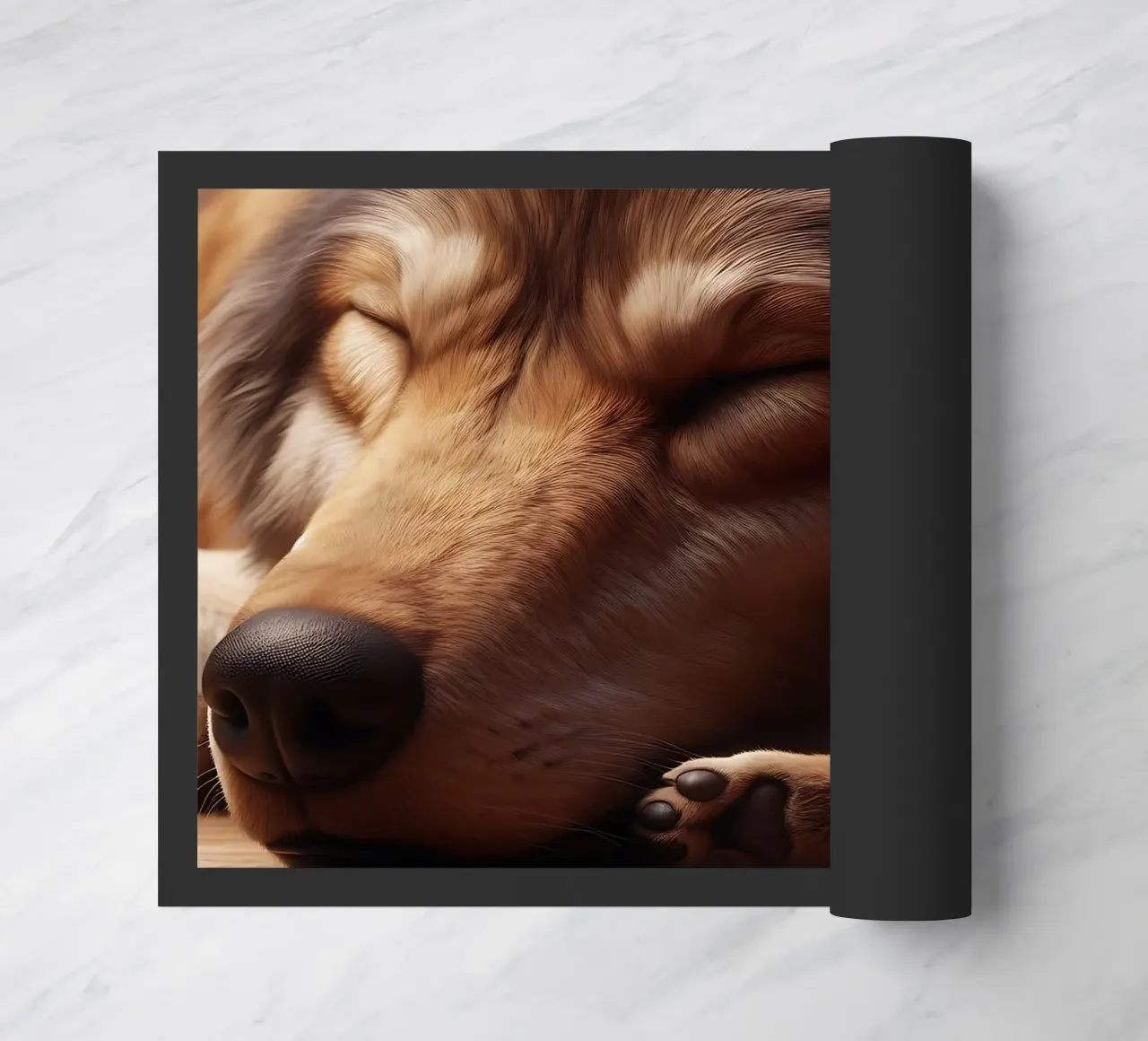 sleeping wolves doormat by hunde-katzen-tiere