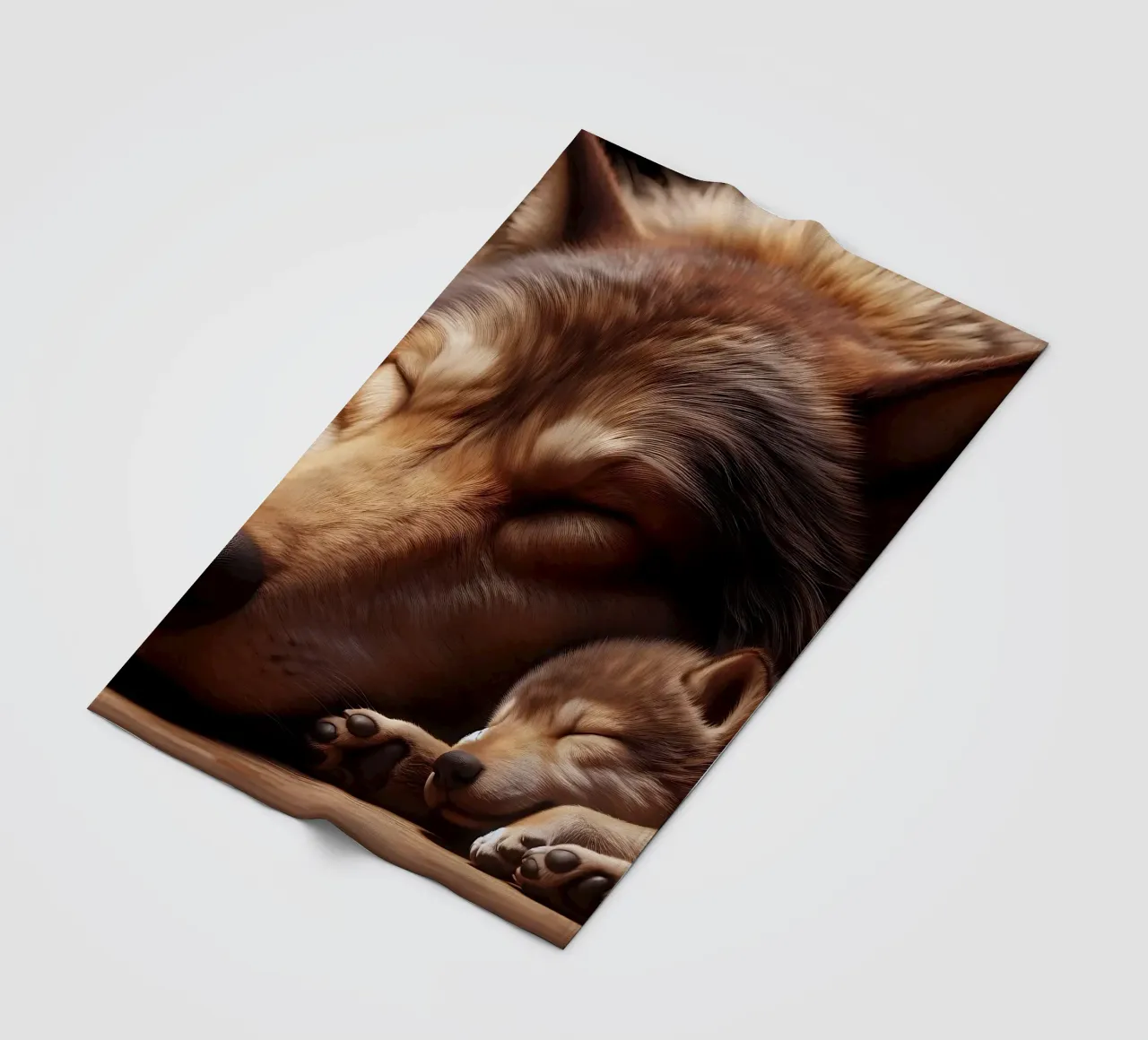 lupi addormentati coperta in pile da hunde-katzen-tiere