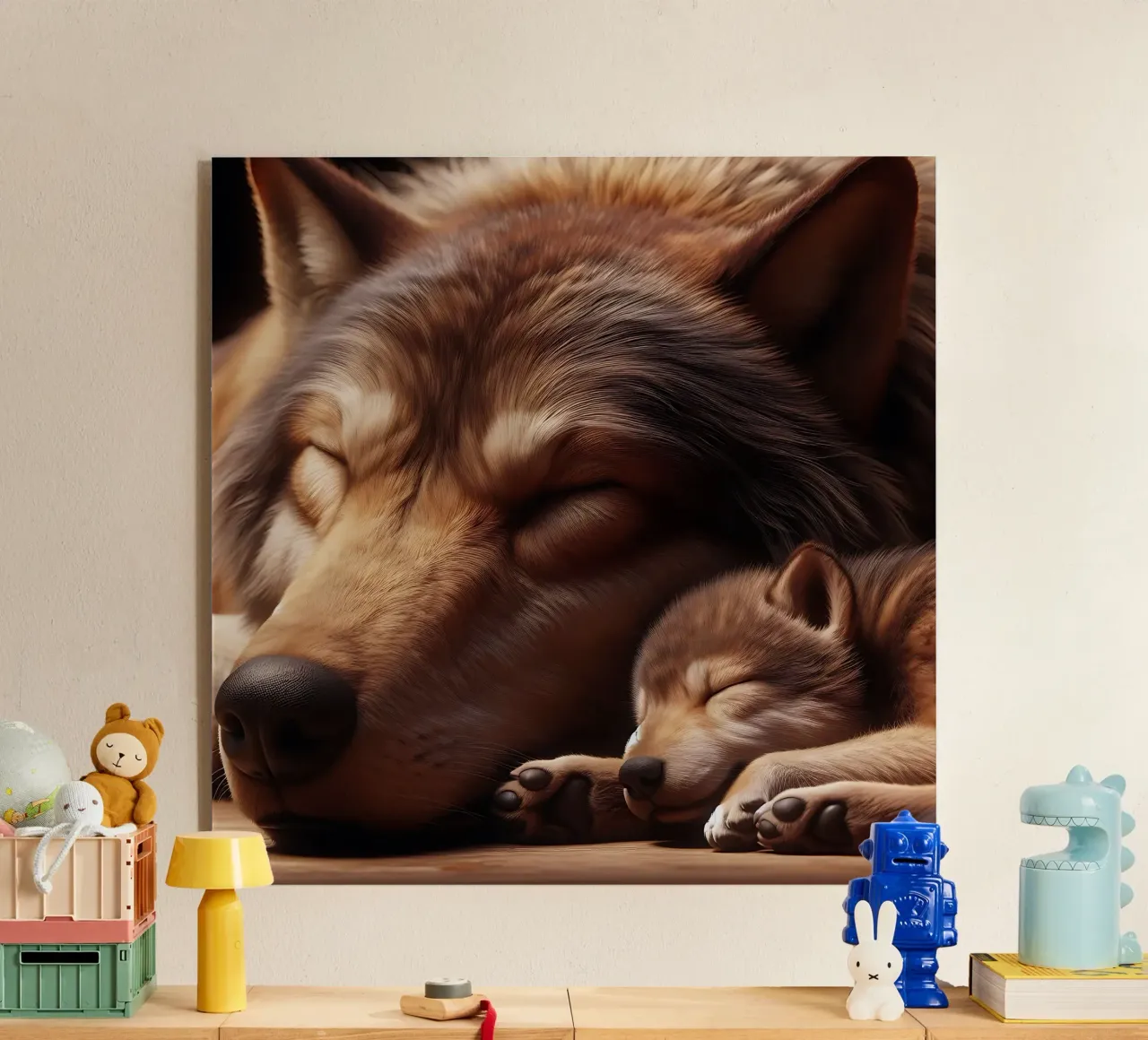 schlafende Wölfe Acryl-Glas von hunde-katzen-tiere