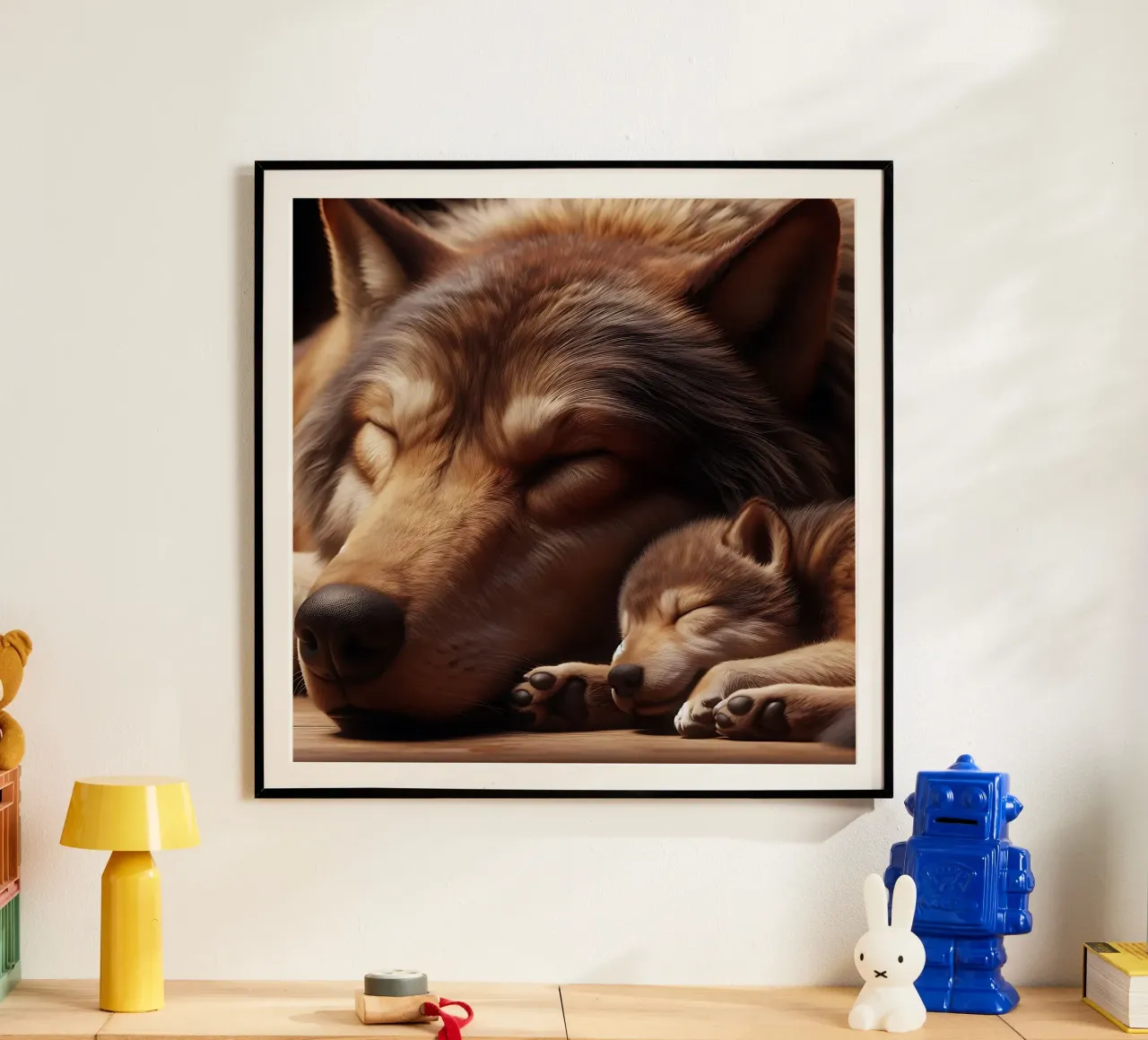 lupi addormentati poster da hunde-katzen-tiere
