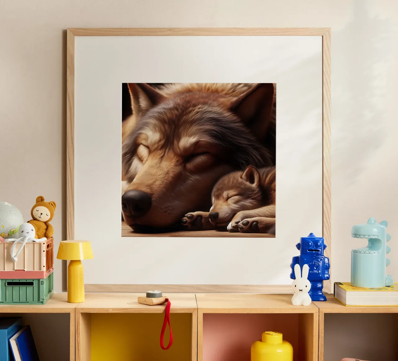 lupi addormentati poster da hunde-katzen-tiere