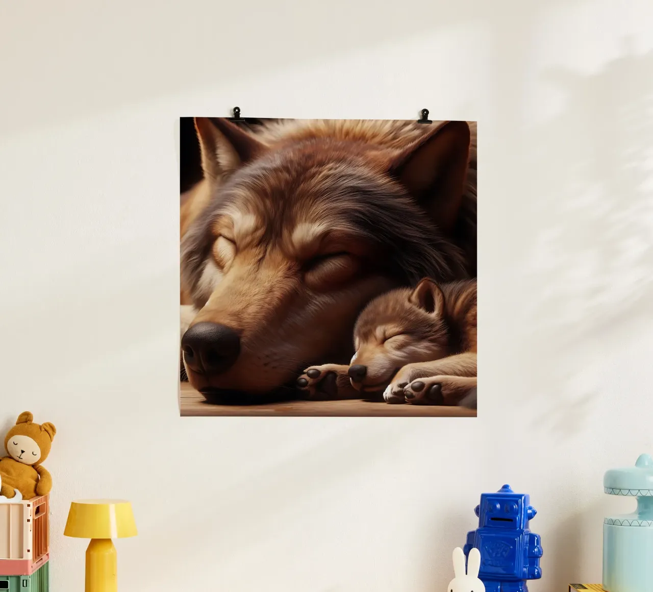 lupi addormentati poster da hunde-katzen-tiere