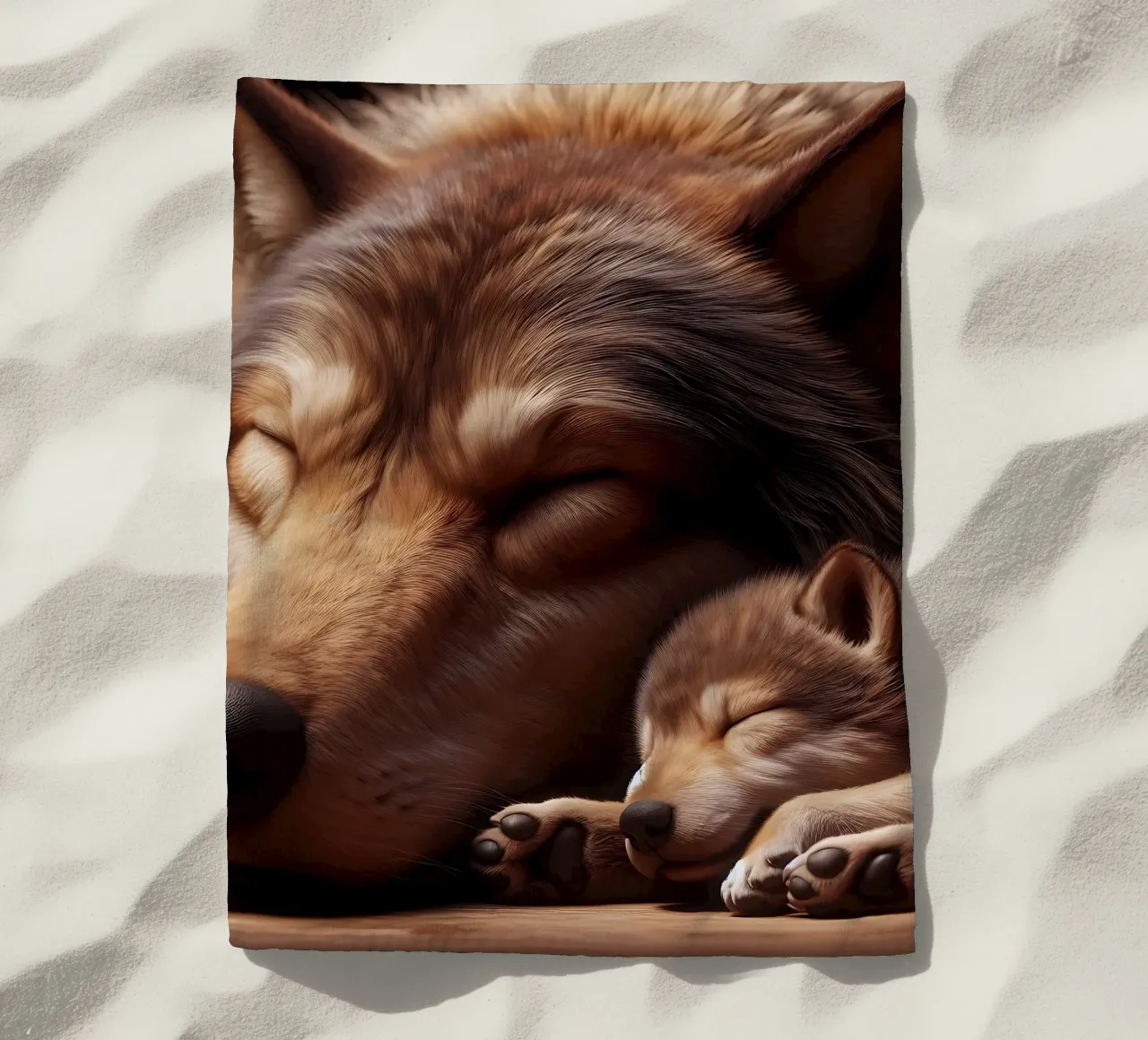 lupi addormentati telo mare da hunde-katzen-tiere