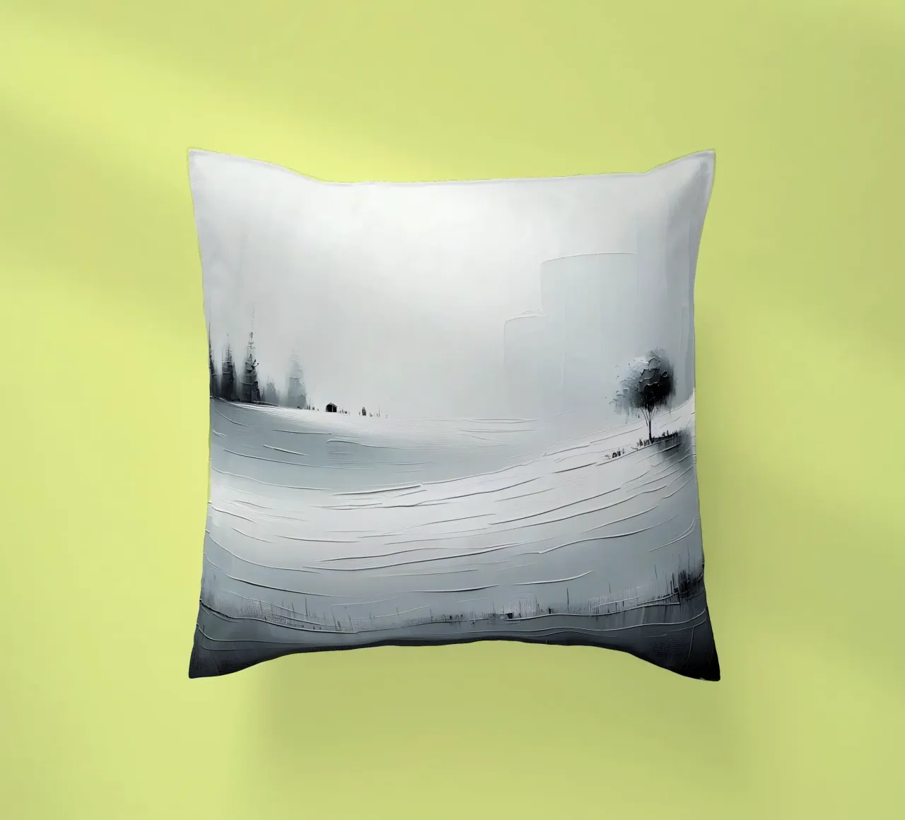 Paesaggio innevato con albero cuscino da nomad