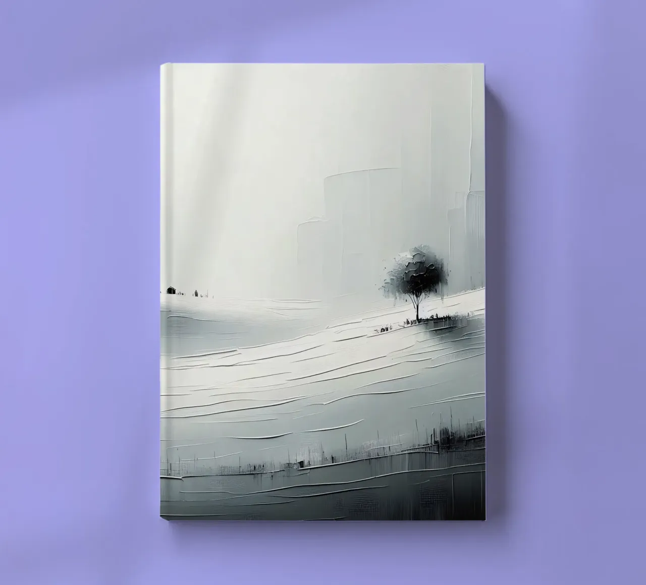 Snowy landscape with tree notebook by nomad