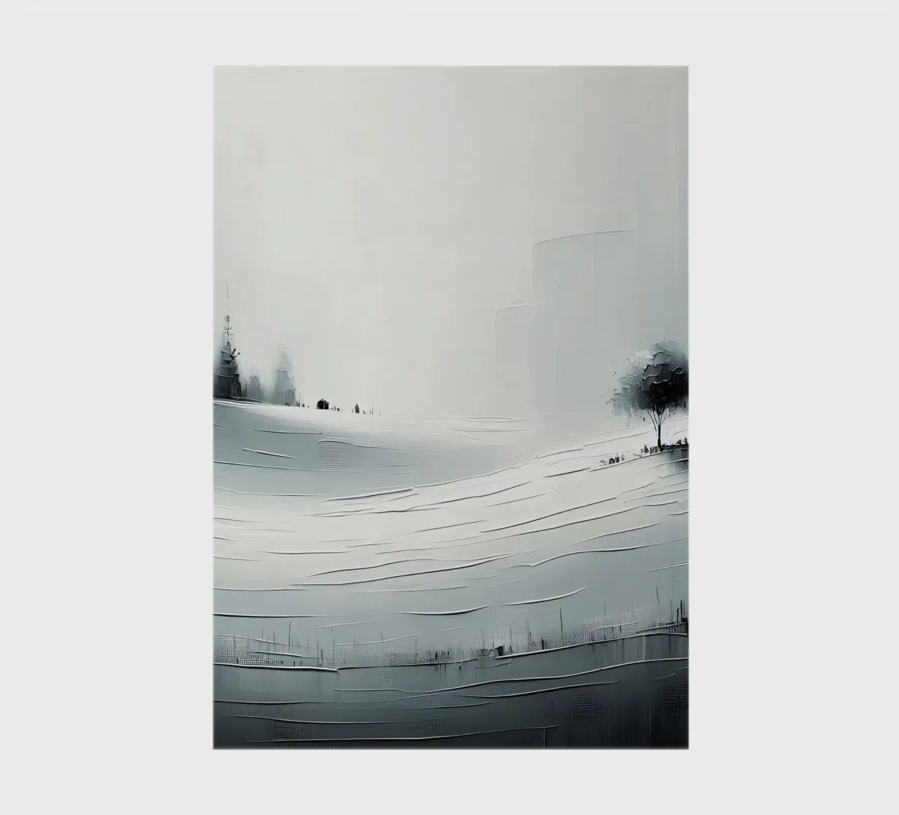 Snowy landscape with tree notebook by nomad