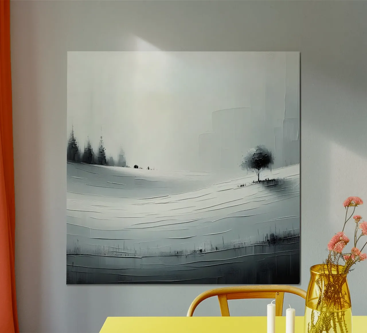 Paesaggio innevato con albero carta hahnemühle da nomad
