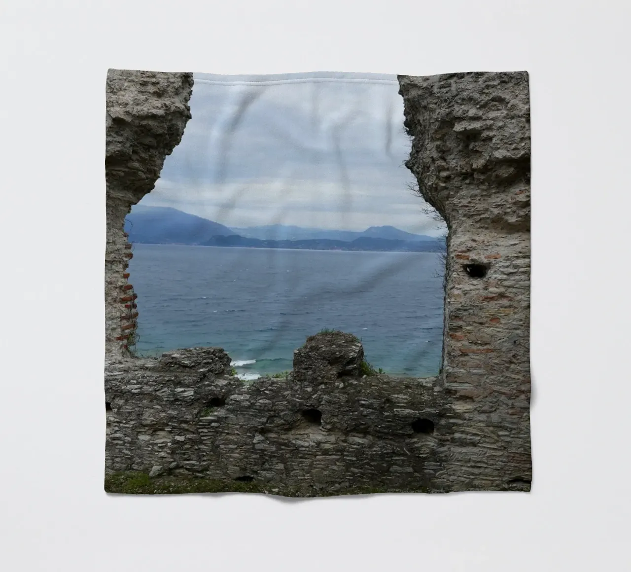 Sirmione on Lake Garda fleece blanket by Alexandra Joseph Fotomomente