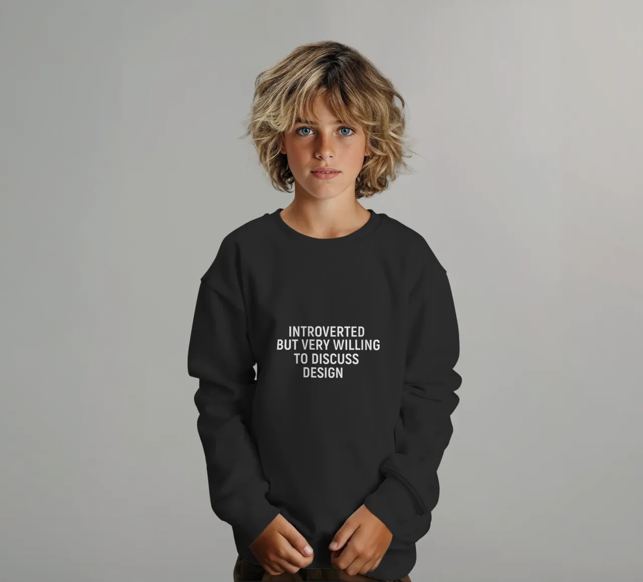 Introverted but very willing to discuss design felpa bambino da happieeagle