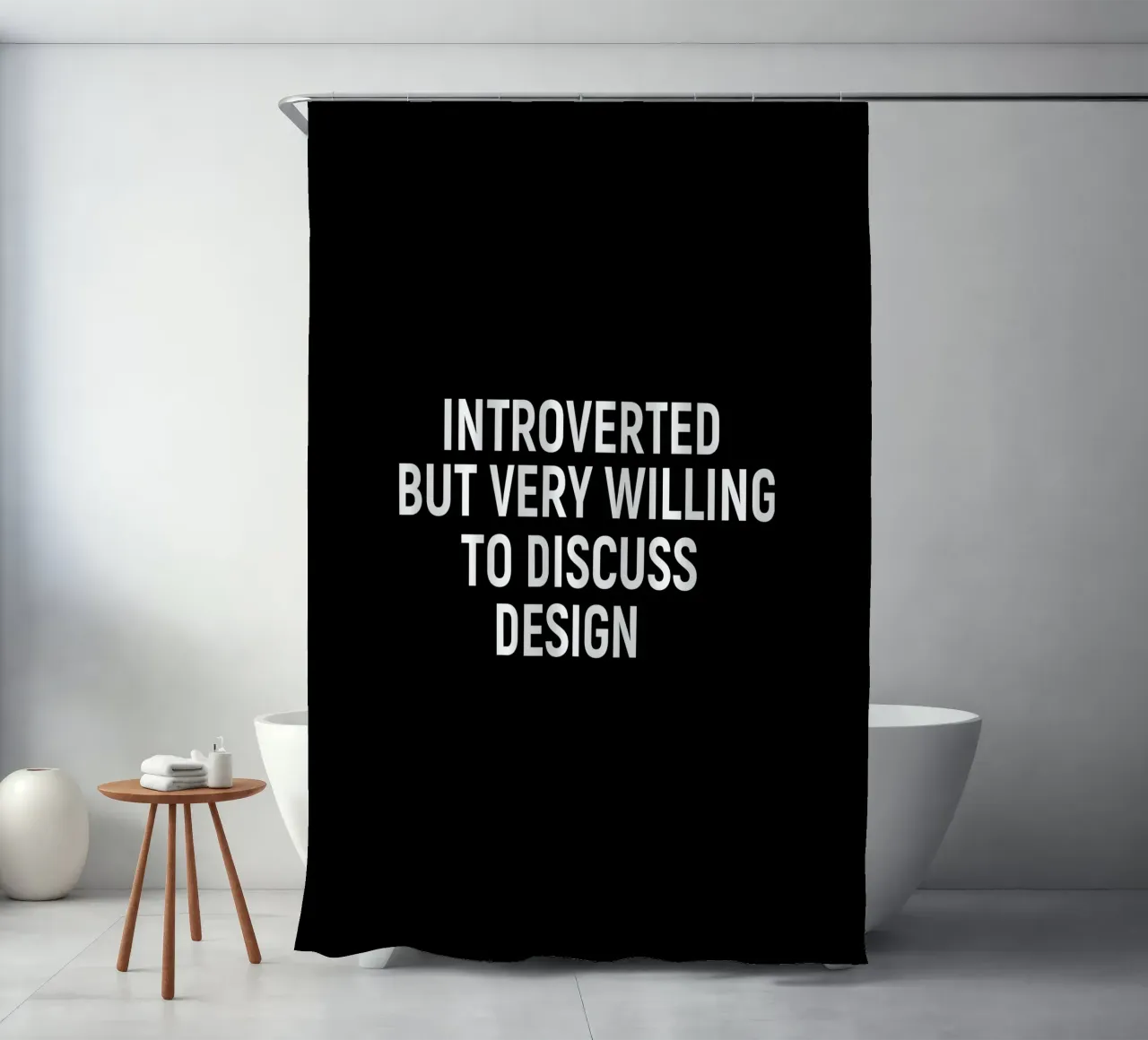 Introverted but very willing to discuss design cortina de baño de happieeagle