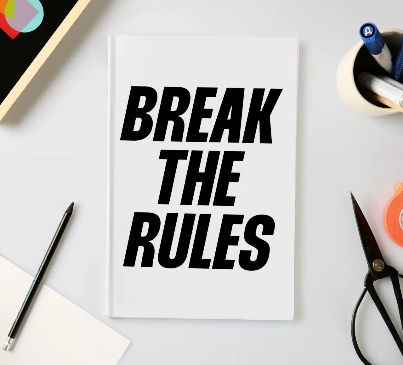 Break the rules quote notebook by Paigaam Studio