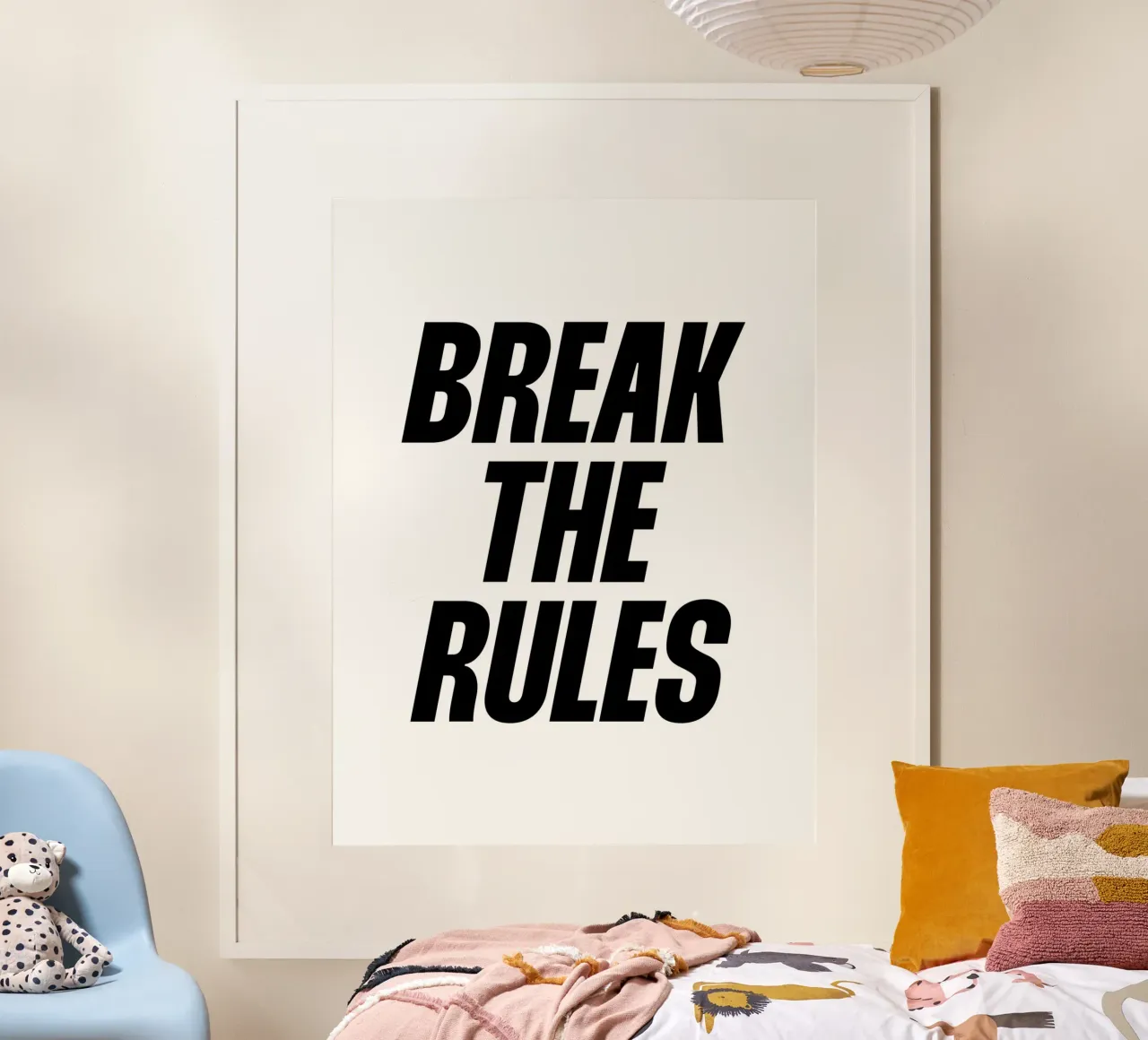 Citazioni che infrangono le regole poster con telaio in legno da Paigaam Studio