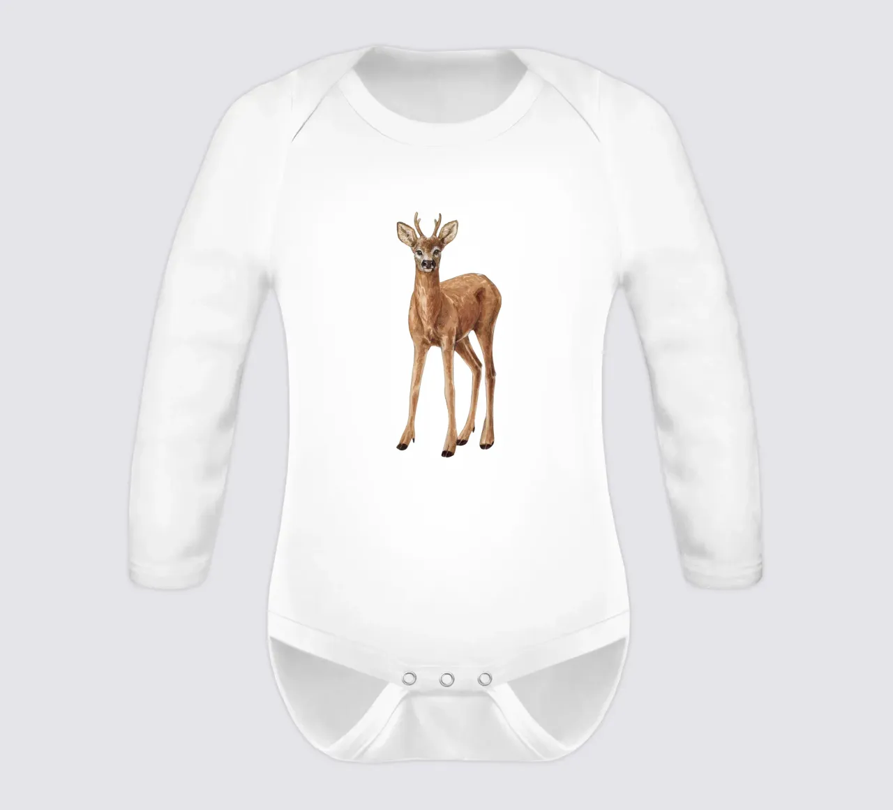 Deer long-sleeve baby romper by Painted Nature