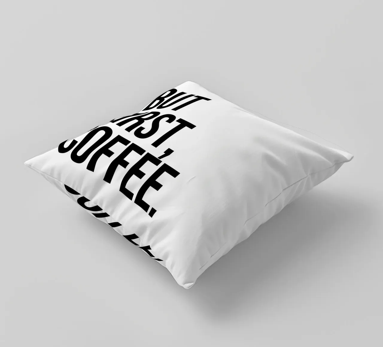 Ma prima il caffè (tono bianco e nero) cuscino da Paigaam Studio