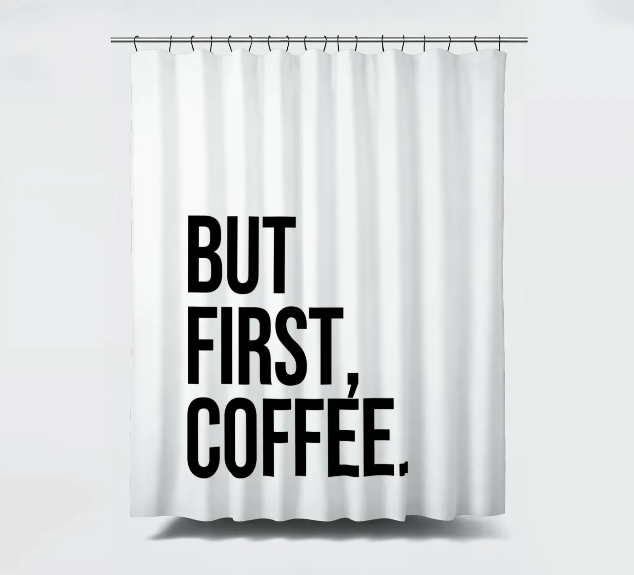But first coffee (black and white tone) shower curtain by Paigaam Studio
