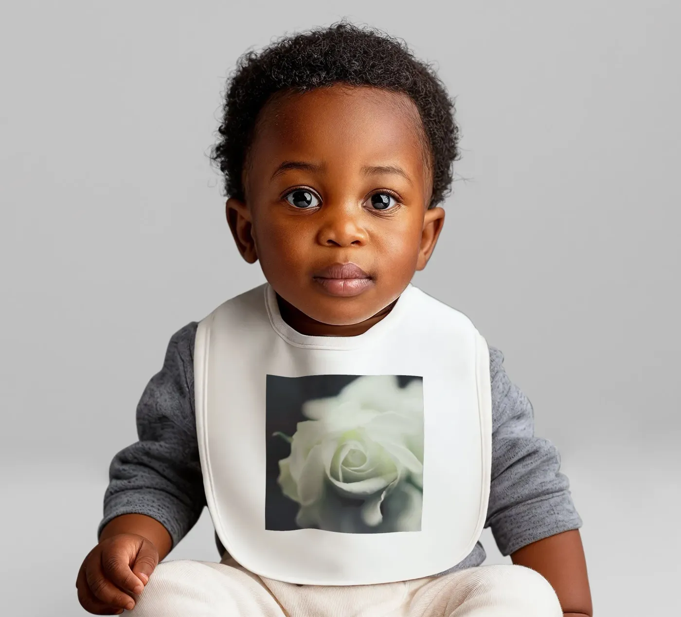 Ivory baby bib by Ingrid Beddoes