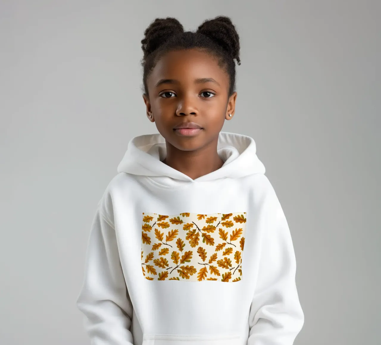 Autumnal oak leaves kids hoodie by Painted Nature