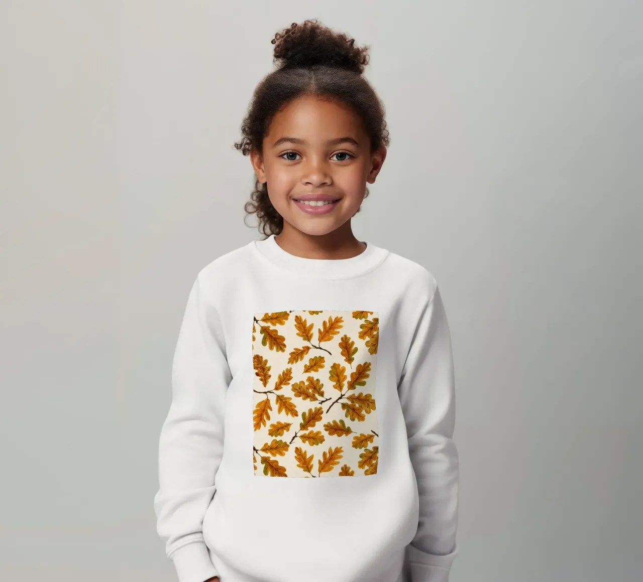 Autumnal oak leaves kids sweatshirt by Painted Nature