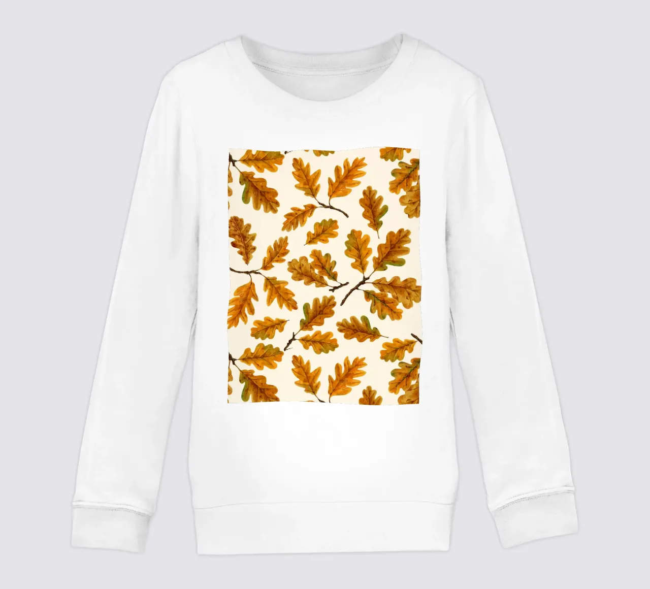 Autumnal oak leaves kids sweatshirt by Painted Nature