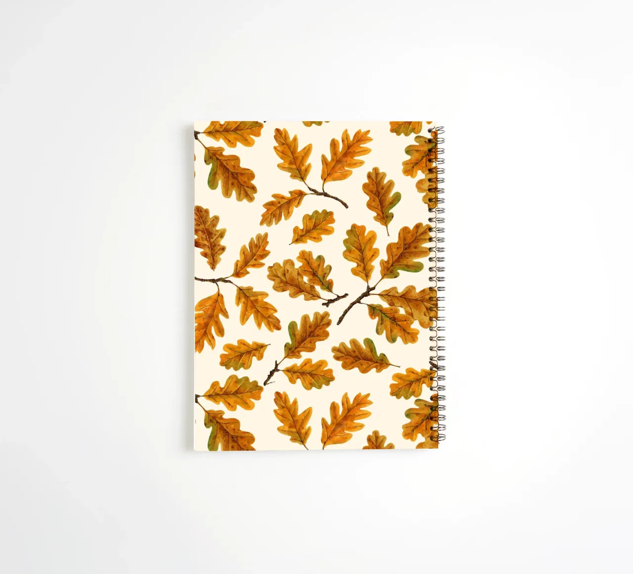 Autumnal oak leaves spiral notebook by Painted Nature