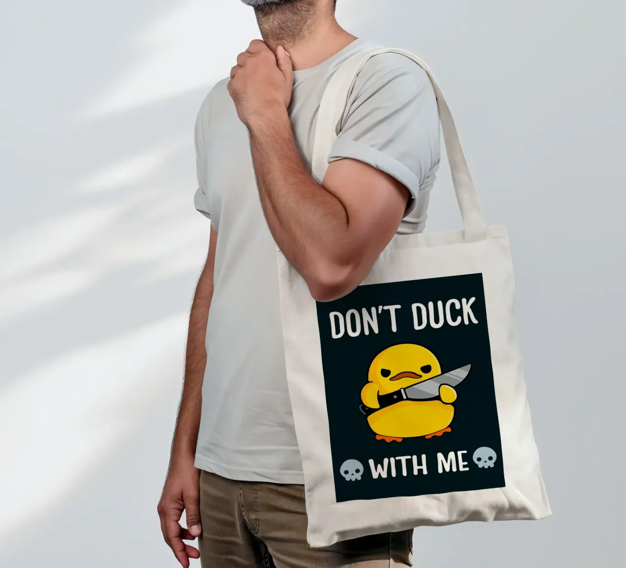 Don't Duck With Me borsa in juta da Nando Art