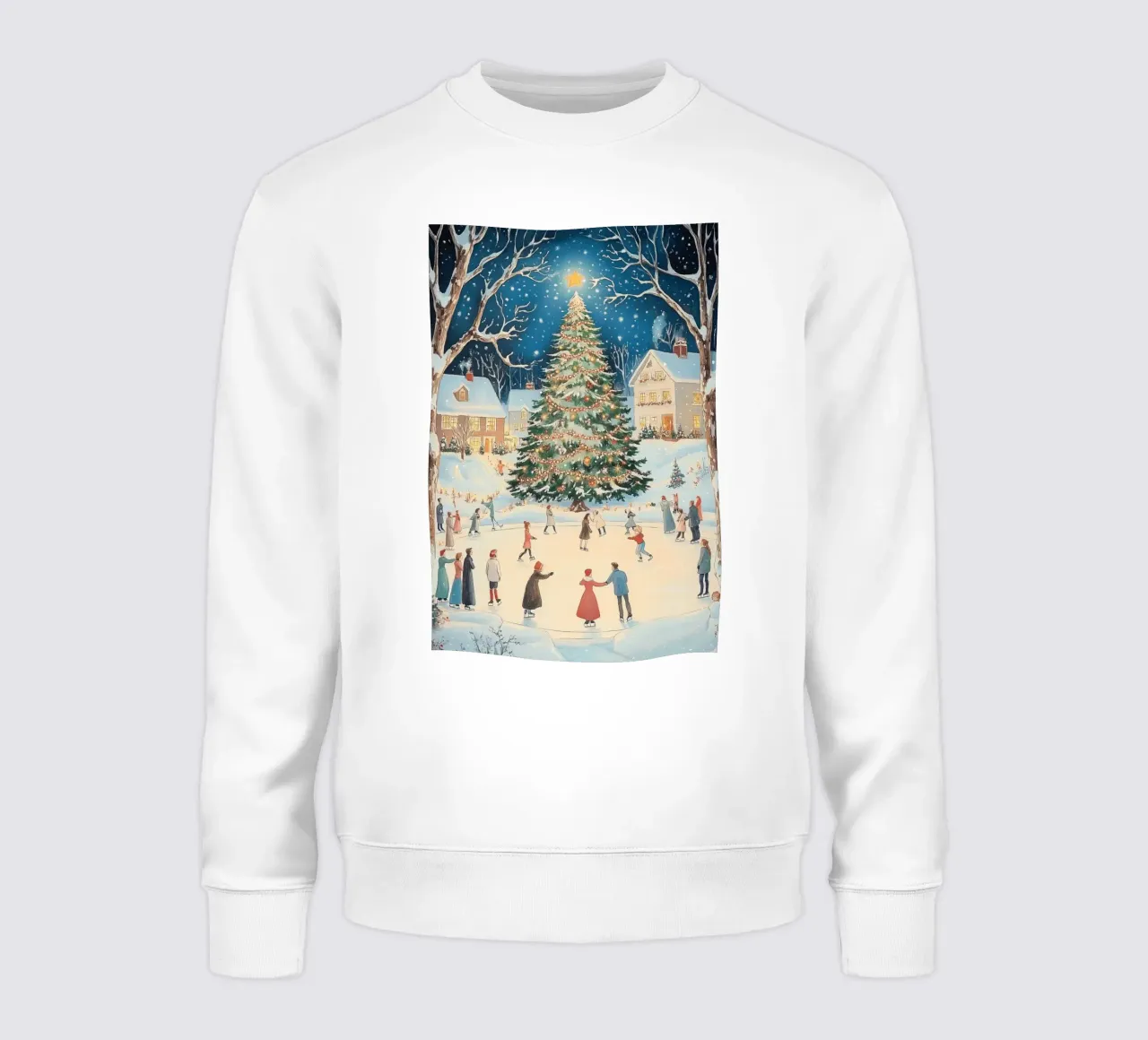 Pattinaggio invernale di Natale felpa da Melloi Art Print