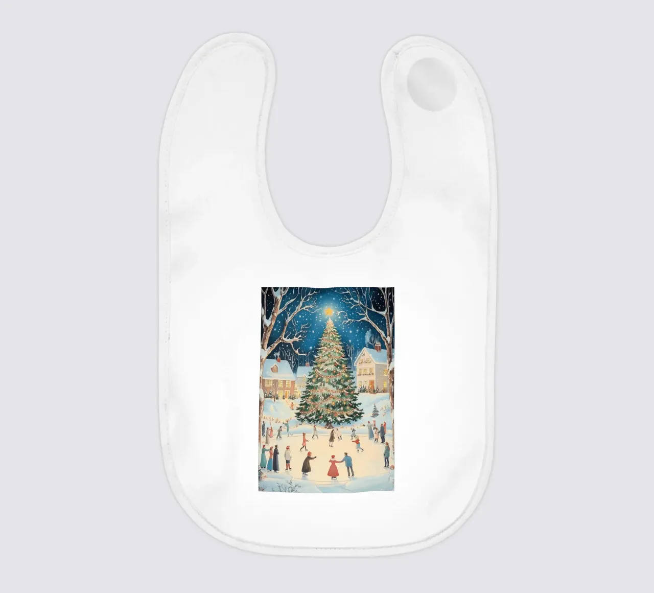 Pattinaggio invernale di Natale bavaglino da Melloi Art Print
